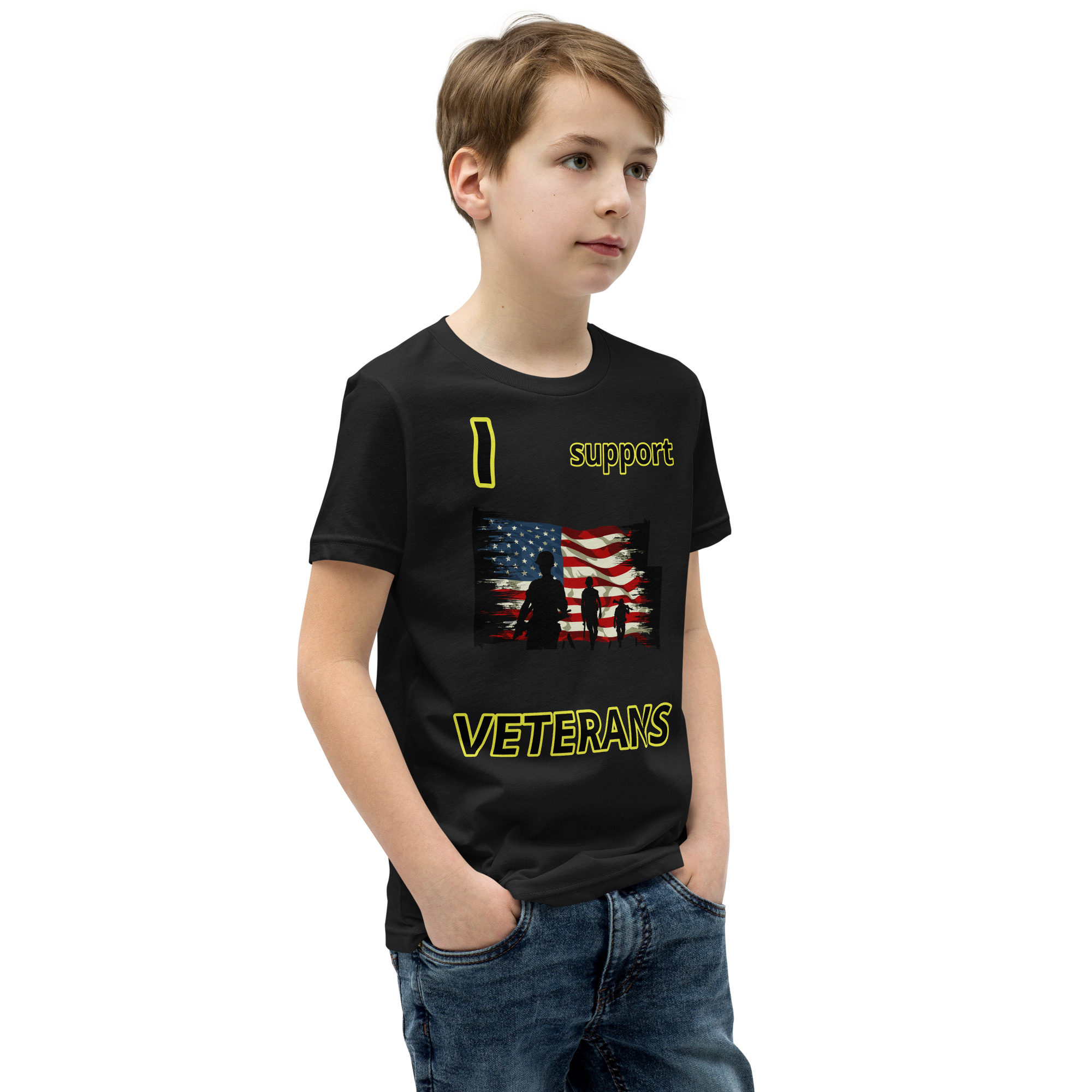 I support VETERANS TOO SIKS Youth Short Sleeve T-Shirt - Image 2