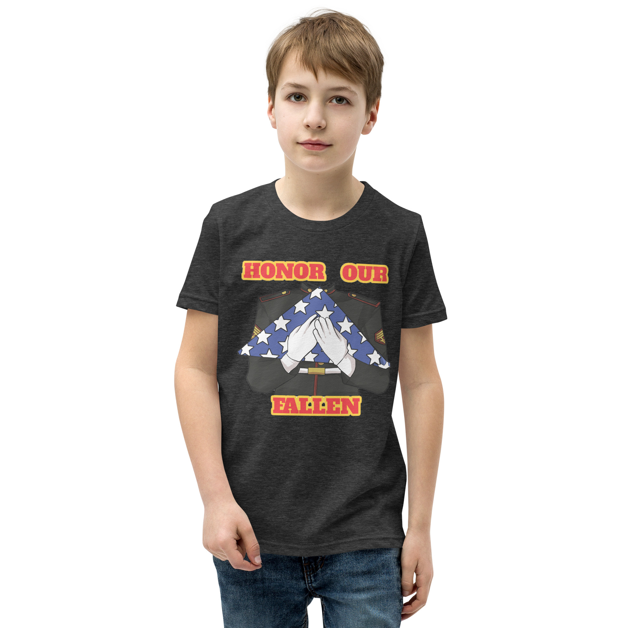 I SUPPORT VETERANS TOO SIKS Youth Short Sleeve T-Shirt - Image 21