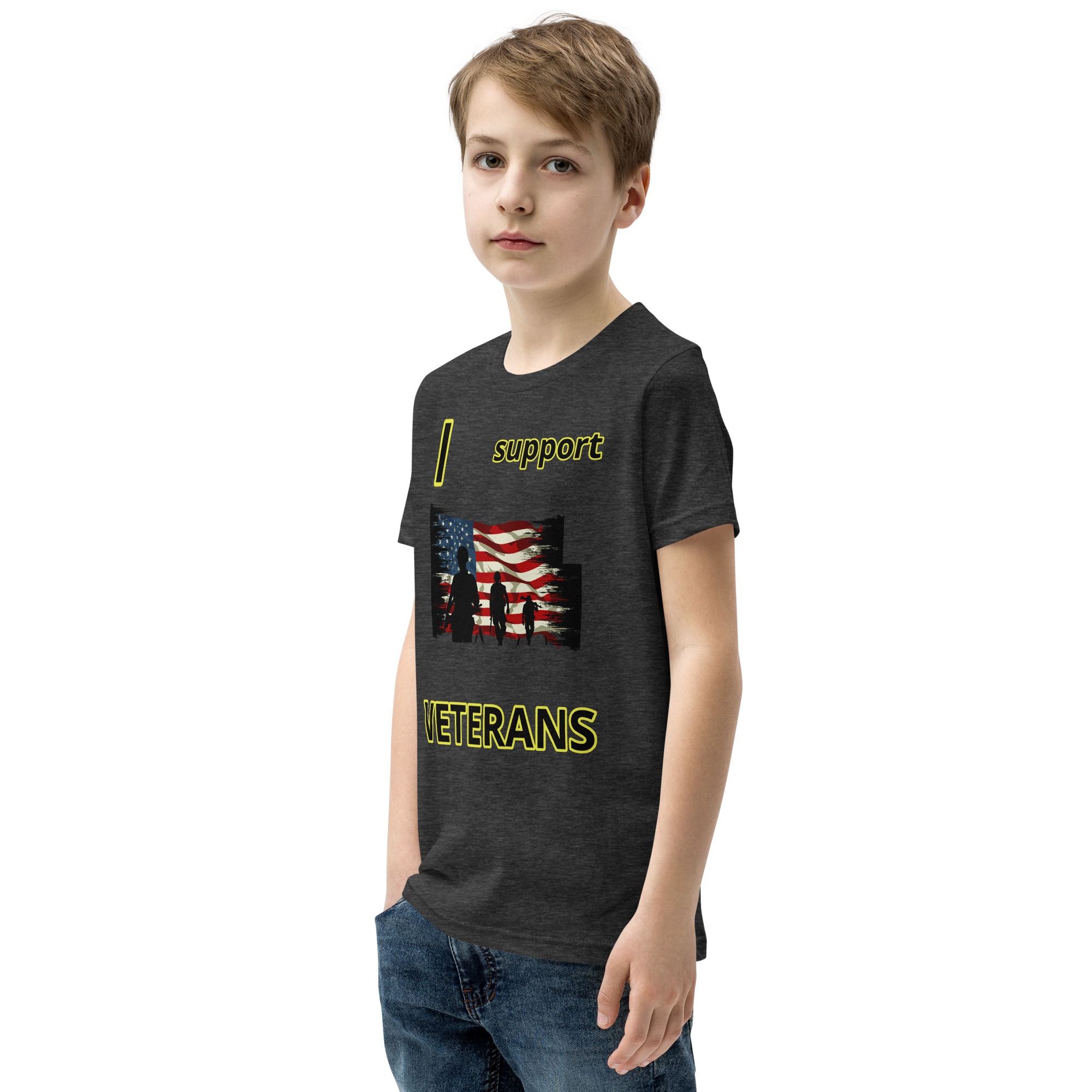 I support VETERANS TOO SIKS Youth Short Sleeve T-Shirt - Image 23
