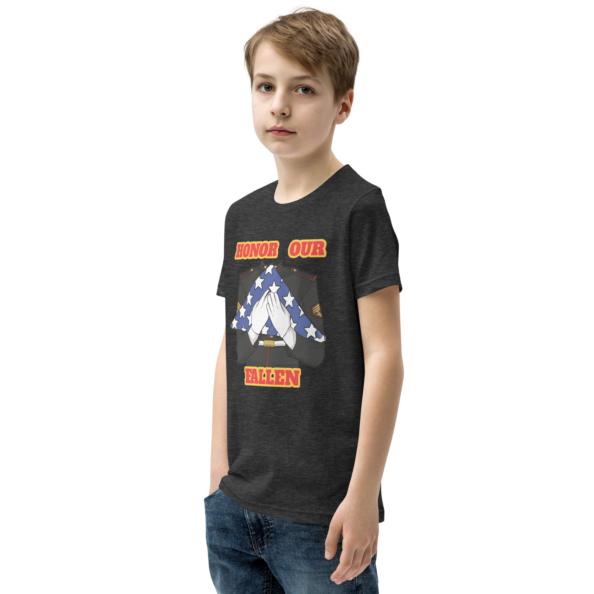 I SUPPORT VETERANS TOO SIKS Youth Short Sleeve T-Shirt - Image 23