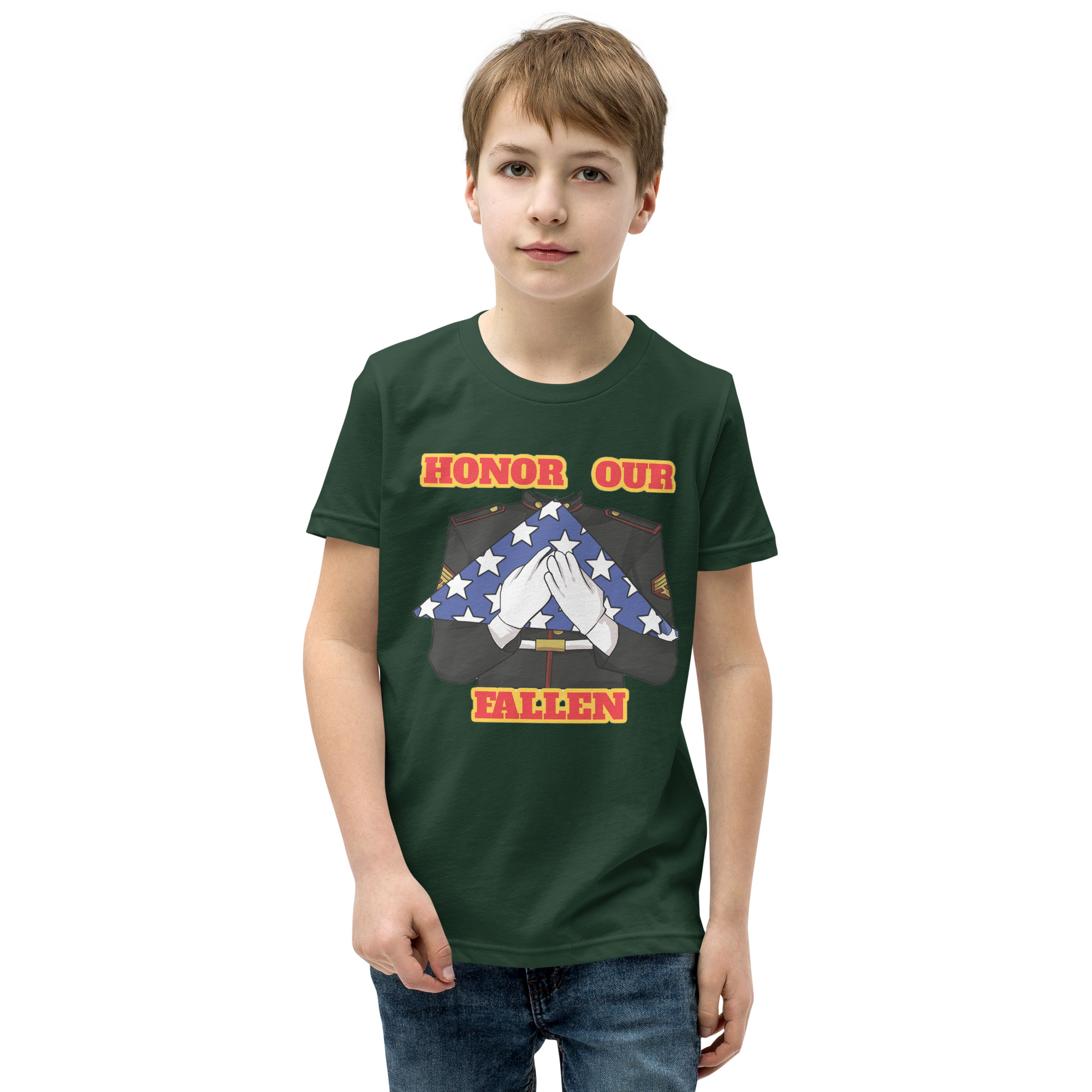 I SUPPORT VETERANS TOO SIKS Youth Short Sleeve T-Shirt - Image 13