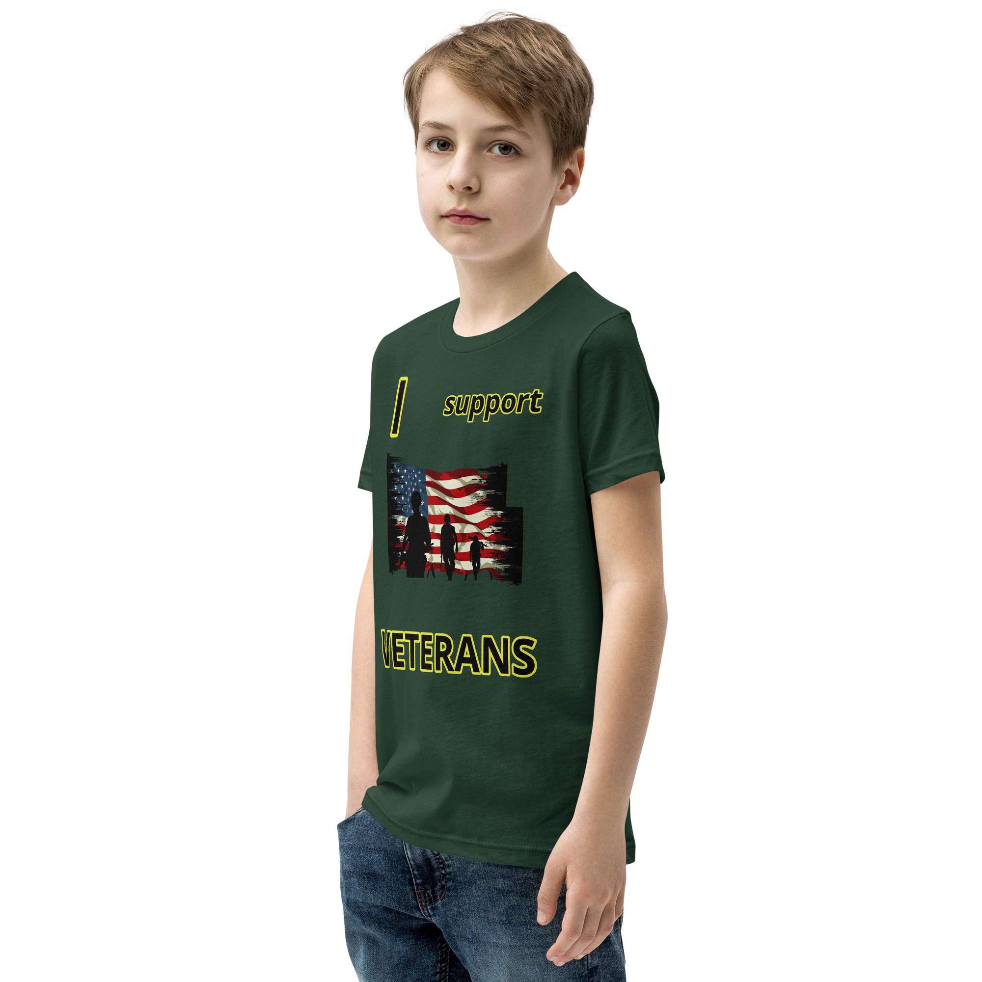 I support VETERANS TOO SIKS Youth Short Sleeve T-Shirt - Image 15