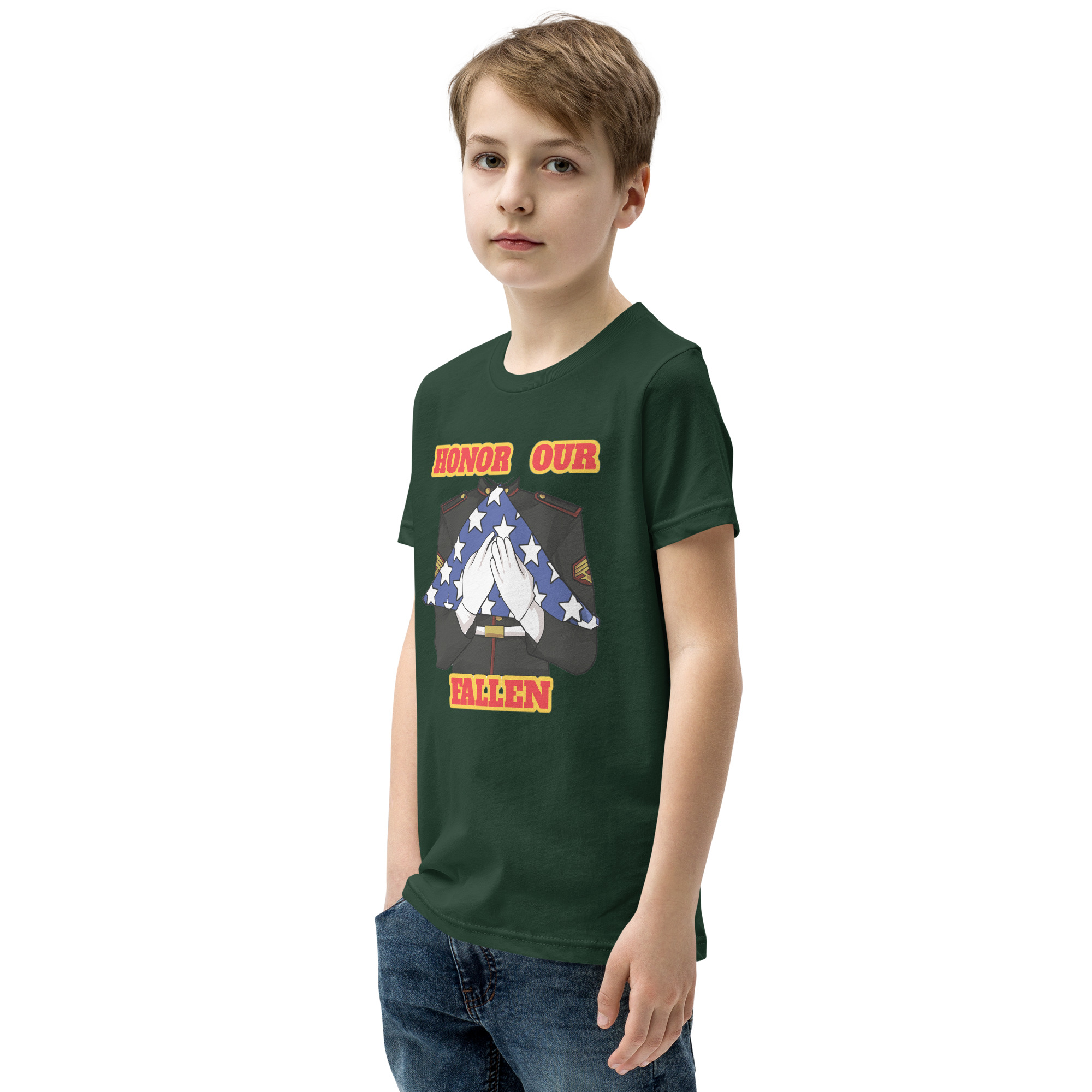 I SUPPORT VETERANS TOO SIKS Youth Short Sleeve T-Shirt - Image 15