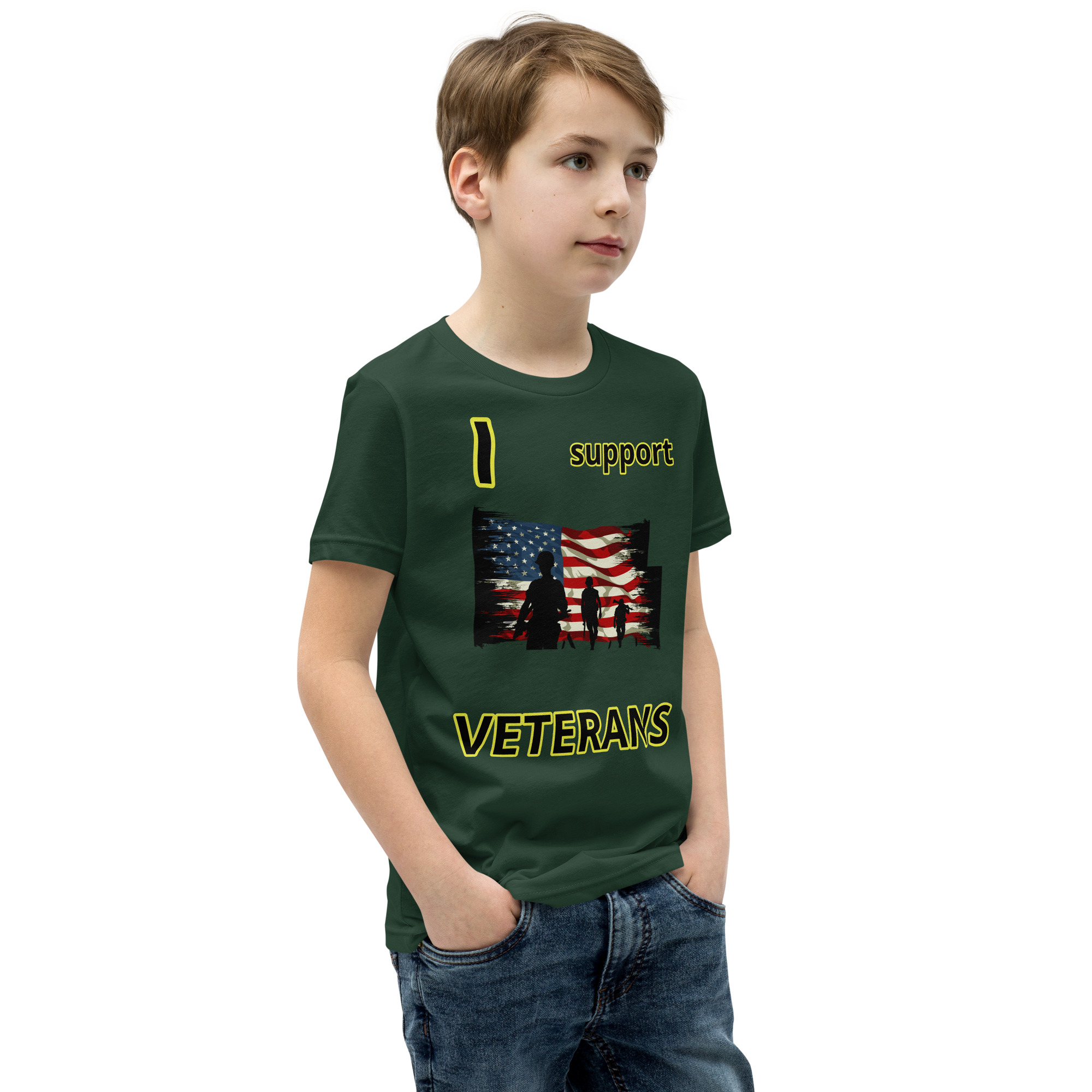 I support VETERANS TOO SIKS Youth Short Sleeve T-Shirt - Image 14