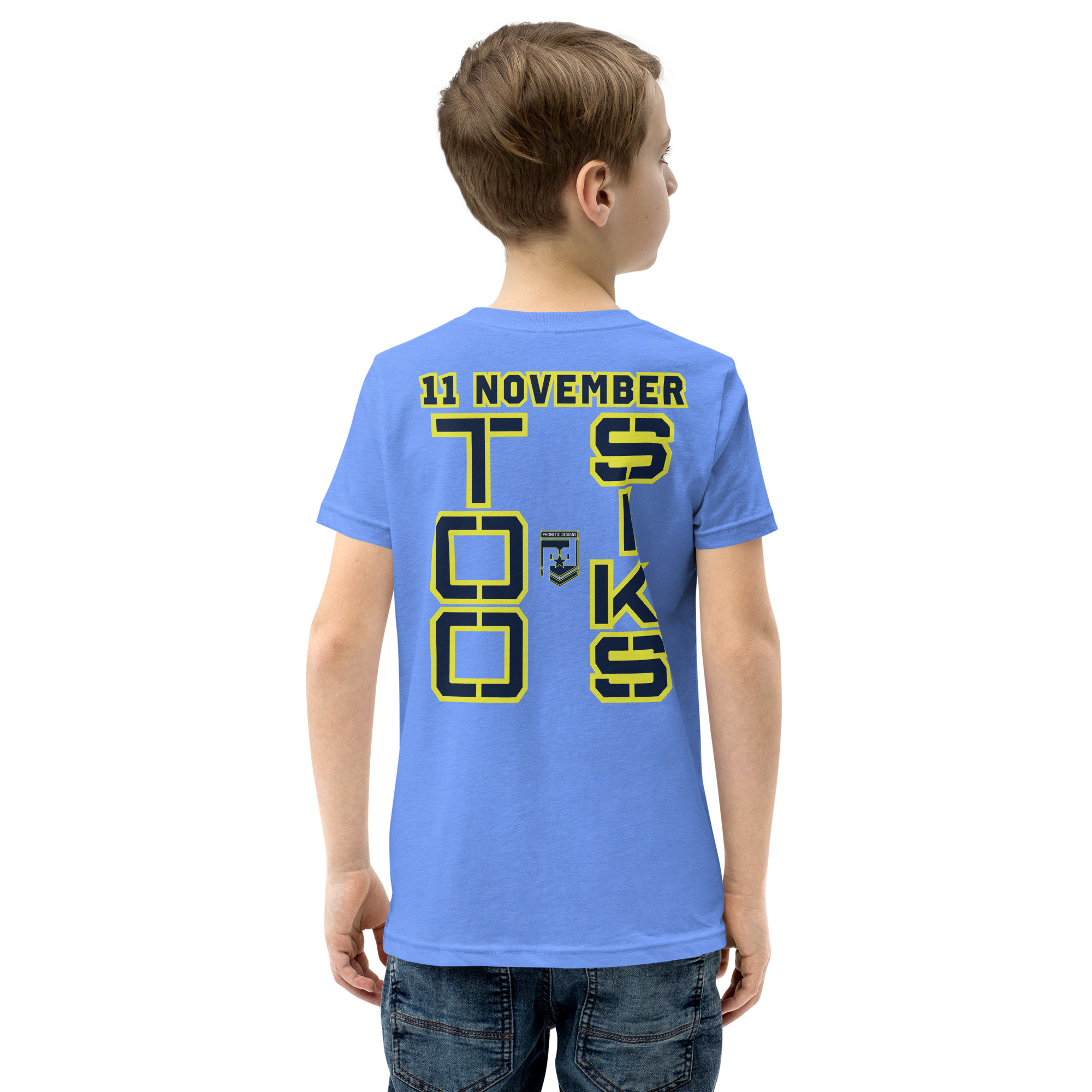 I SUPPORT VETERANS TOO SIKS Youth Short Sleeve T-Shirt - Image 40