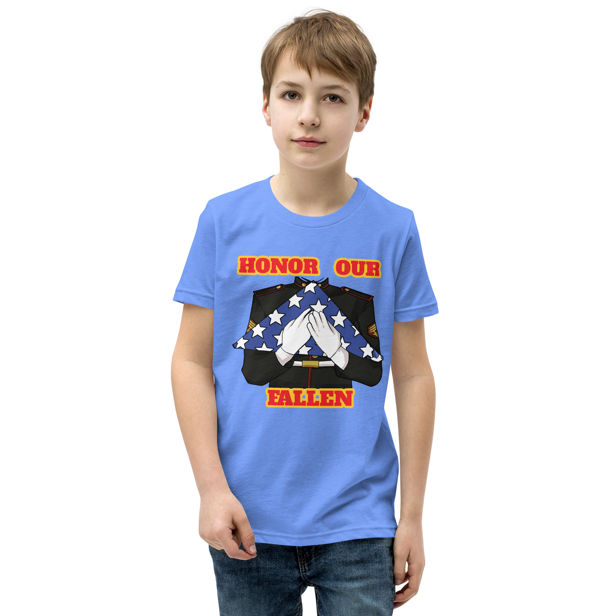 I SUPPORT VETERANS TOO SIKS Youth Short Sleeve T-Shirt - Image 37