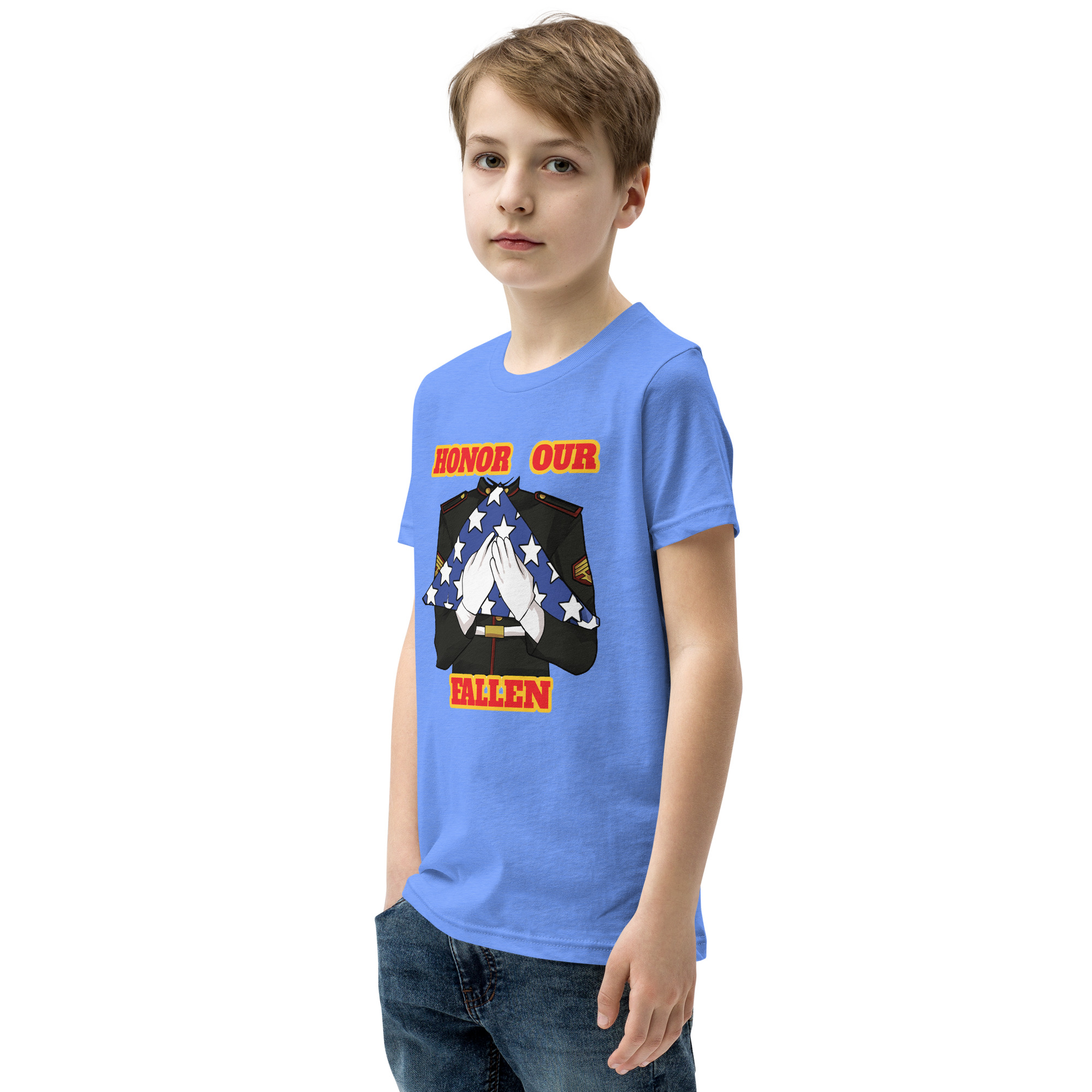 I SUPPORT VETERANS TOO SIKS Youth Short Sleeve T-Shirt - Image 39