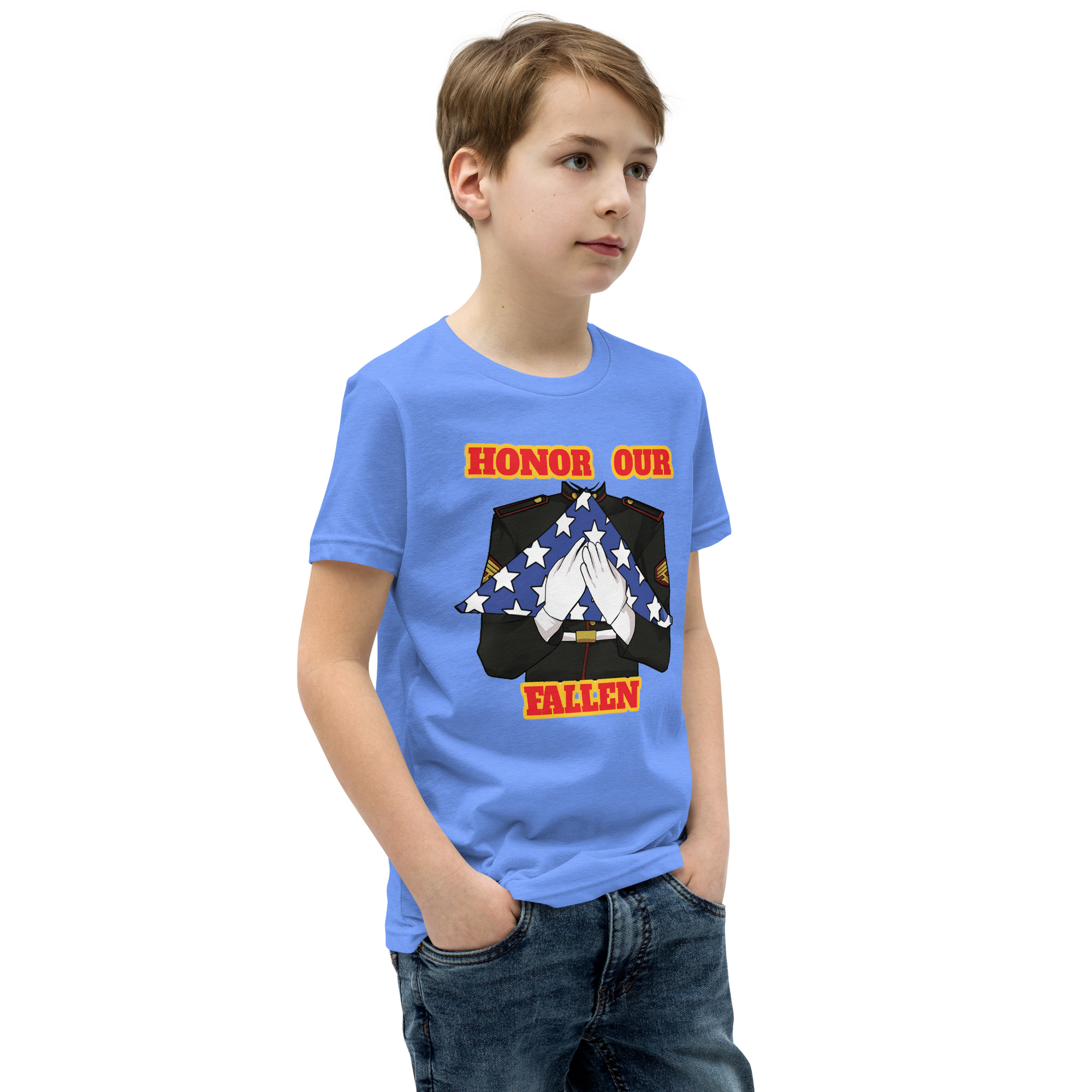 I SUPPORT VETERANS TOO SIKS Youth Short Sleeve T-Shirt - Image 38