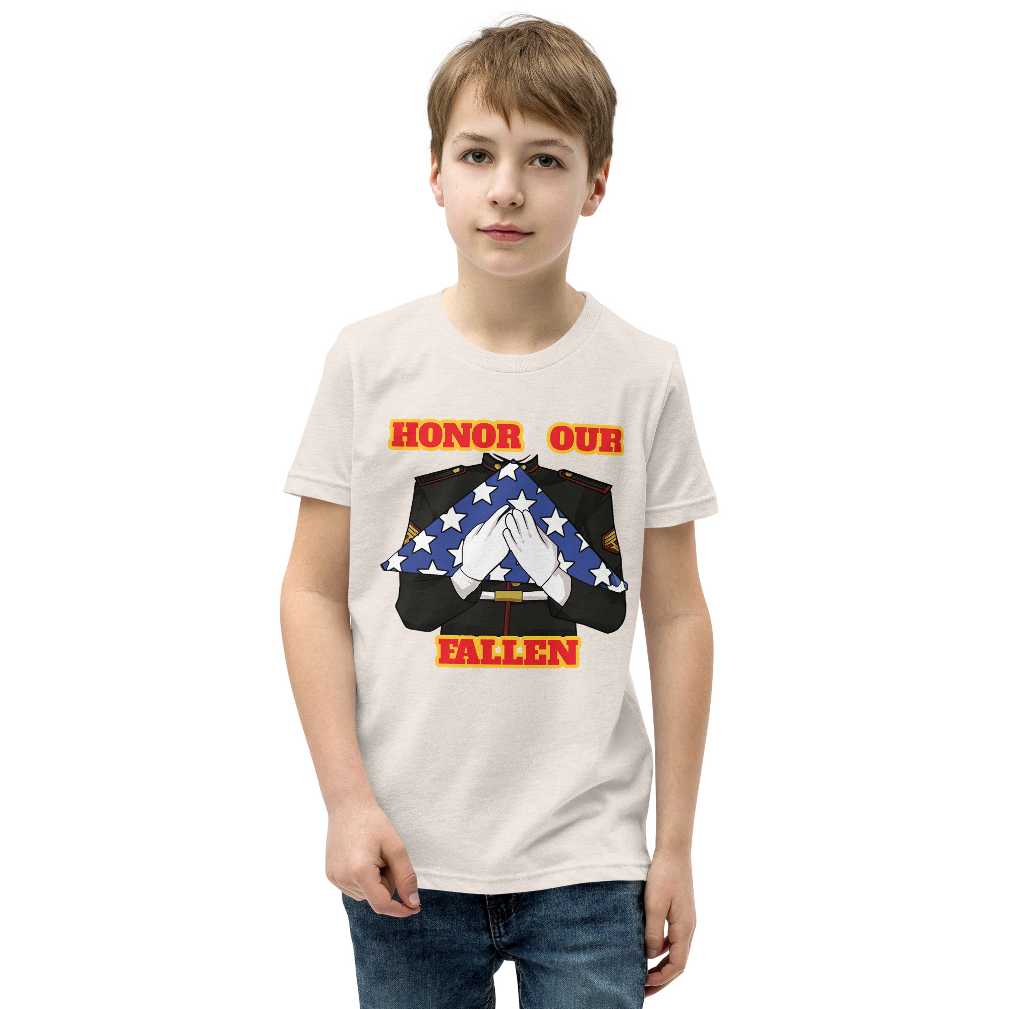 I SUPPORT VETERANS TOO SIKS Youth Short Sleeve T-Shirt - Image 49