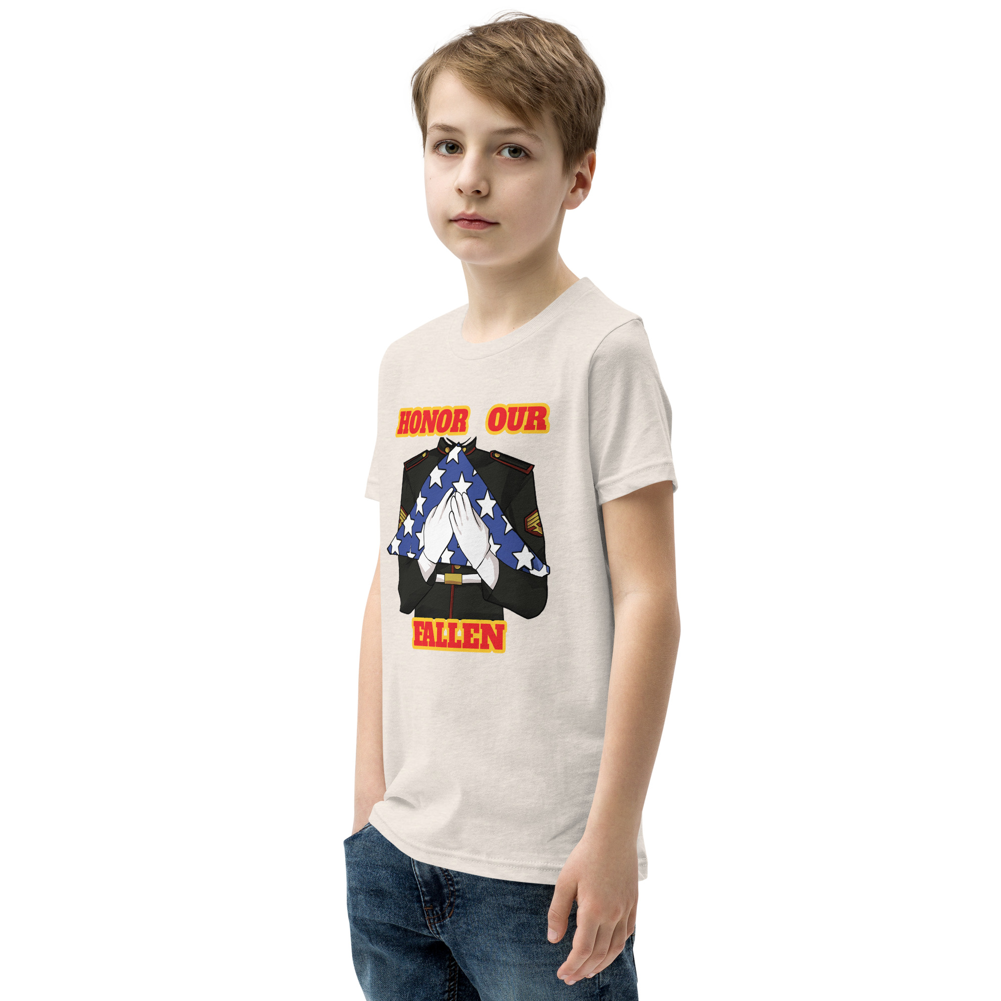 I SUPPORT VETERANS TOO SIKS Youth Short Sleeve T-Shirt - Image 51