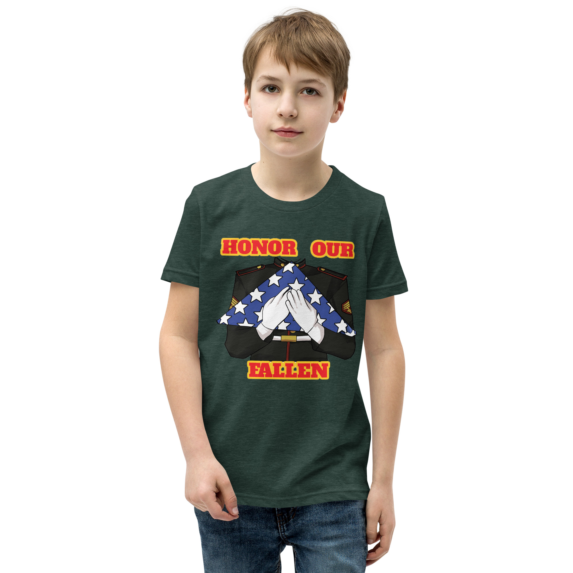 I SUPPORT VETERANS TOO SIKS Youth Short Sleeve T-Shirt - Image 29