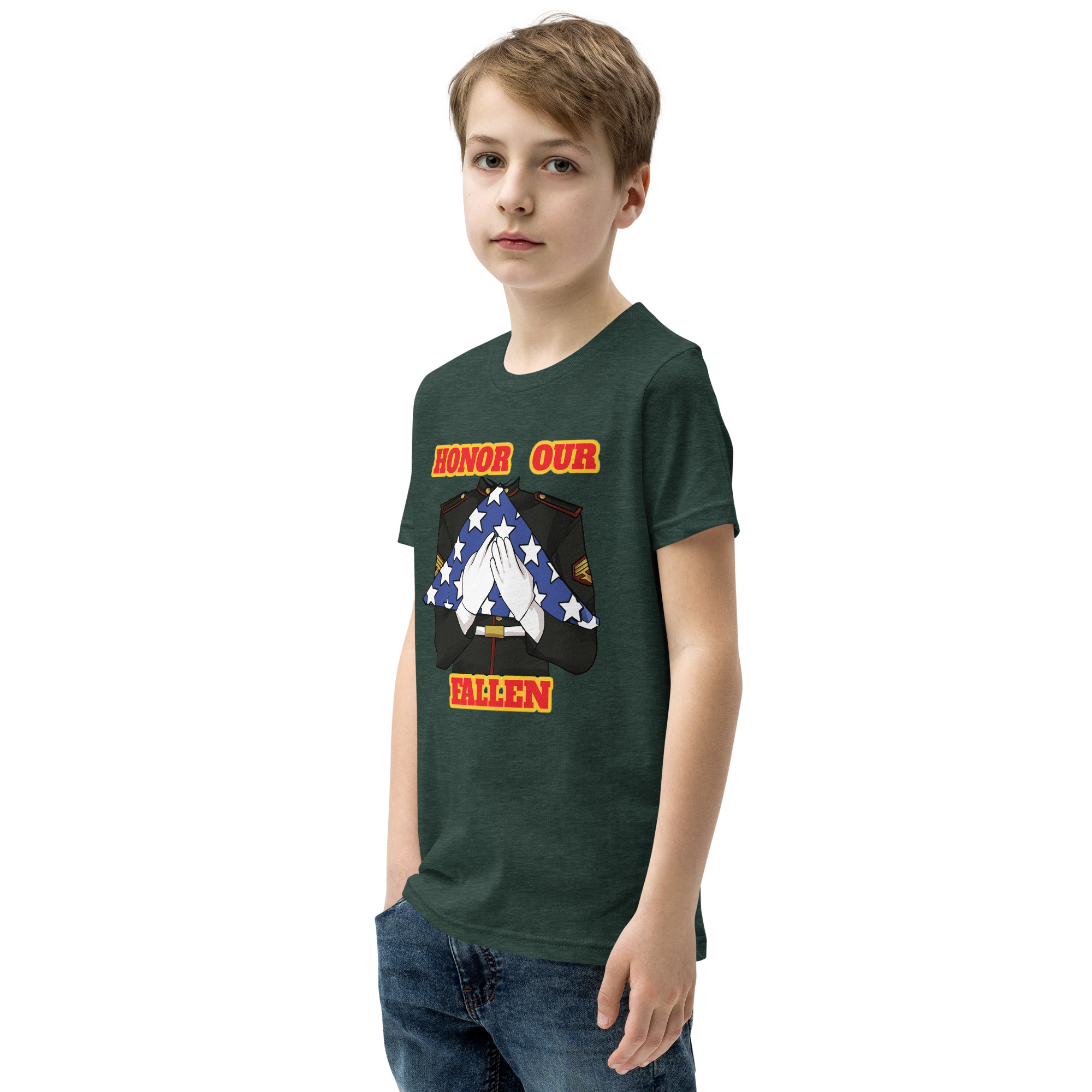 I SUPPORT VETERANS TOO SIKS Youth Short Sleeve T-Shirt - Image 31