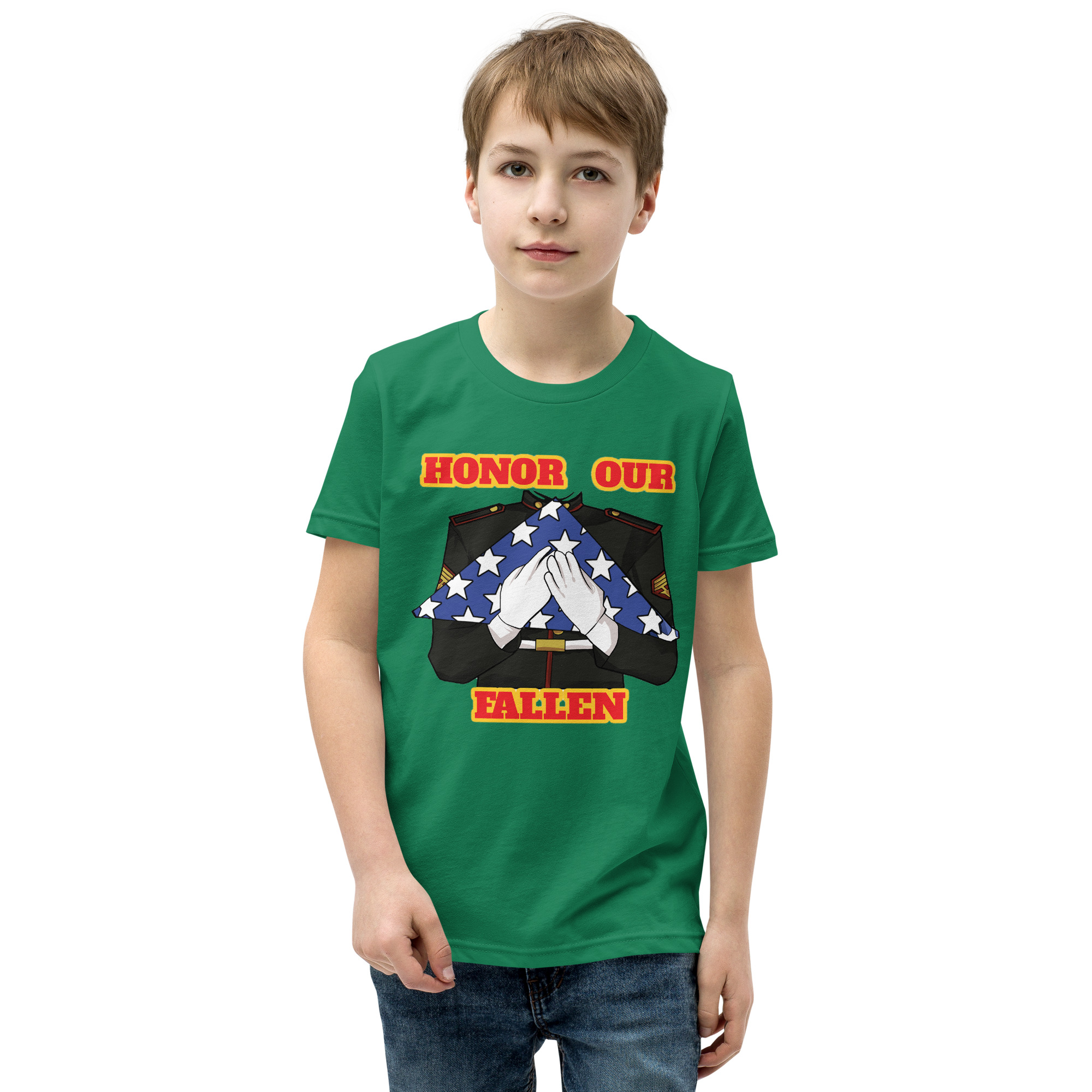 I SUPPORT VETERANS TOO SIKS Youth Short Sleeve T-Shirt - Image 33
