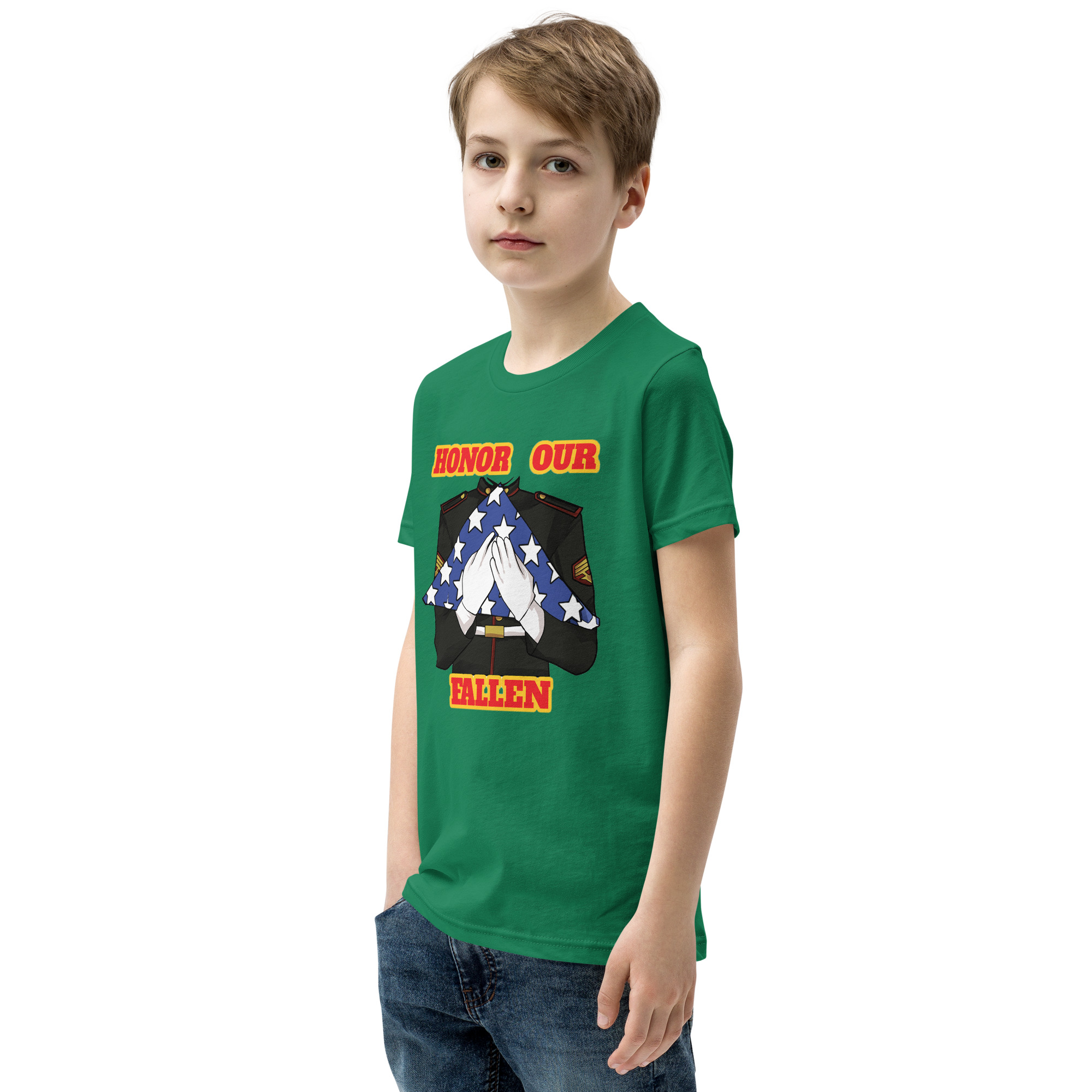 I SUPPORT VETERANS TOO SIKS Youth Short Sleeve T-Shirt - Image 35