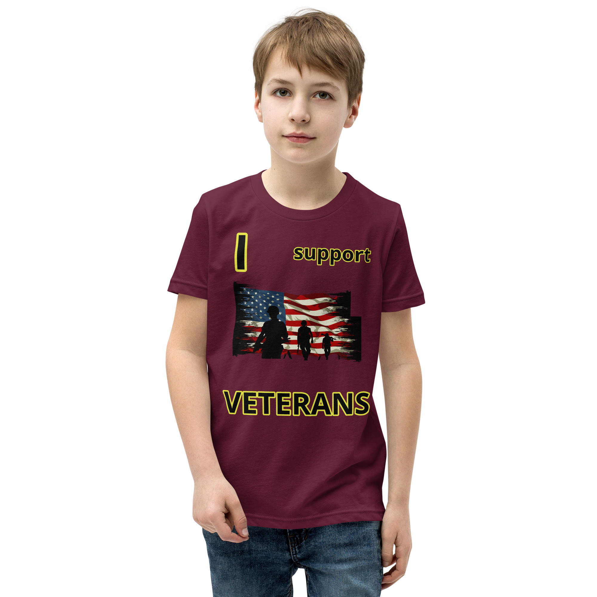 I support VETERANS TOO SIKS Youth Short Sleeve T-Shirt - Image 9