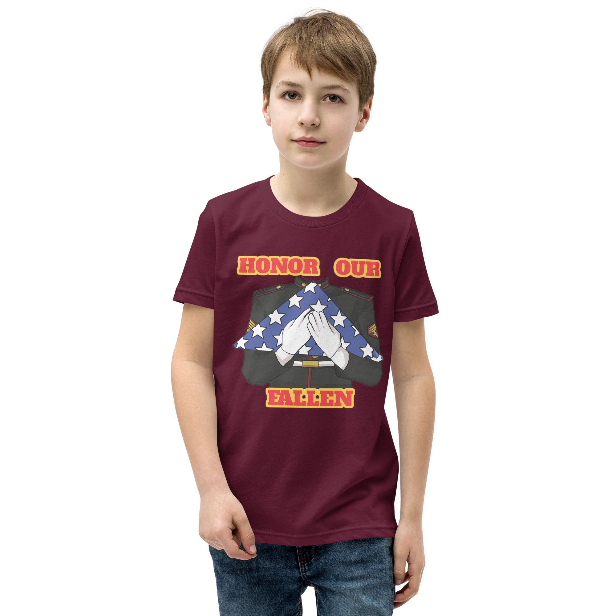 I SUPPORT VETERANS TOO SIKS Youth Short Sleeve T-Shirt - Image 9