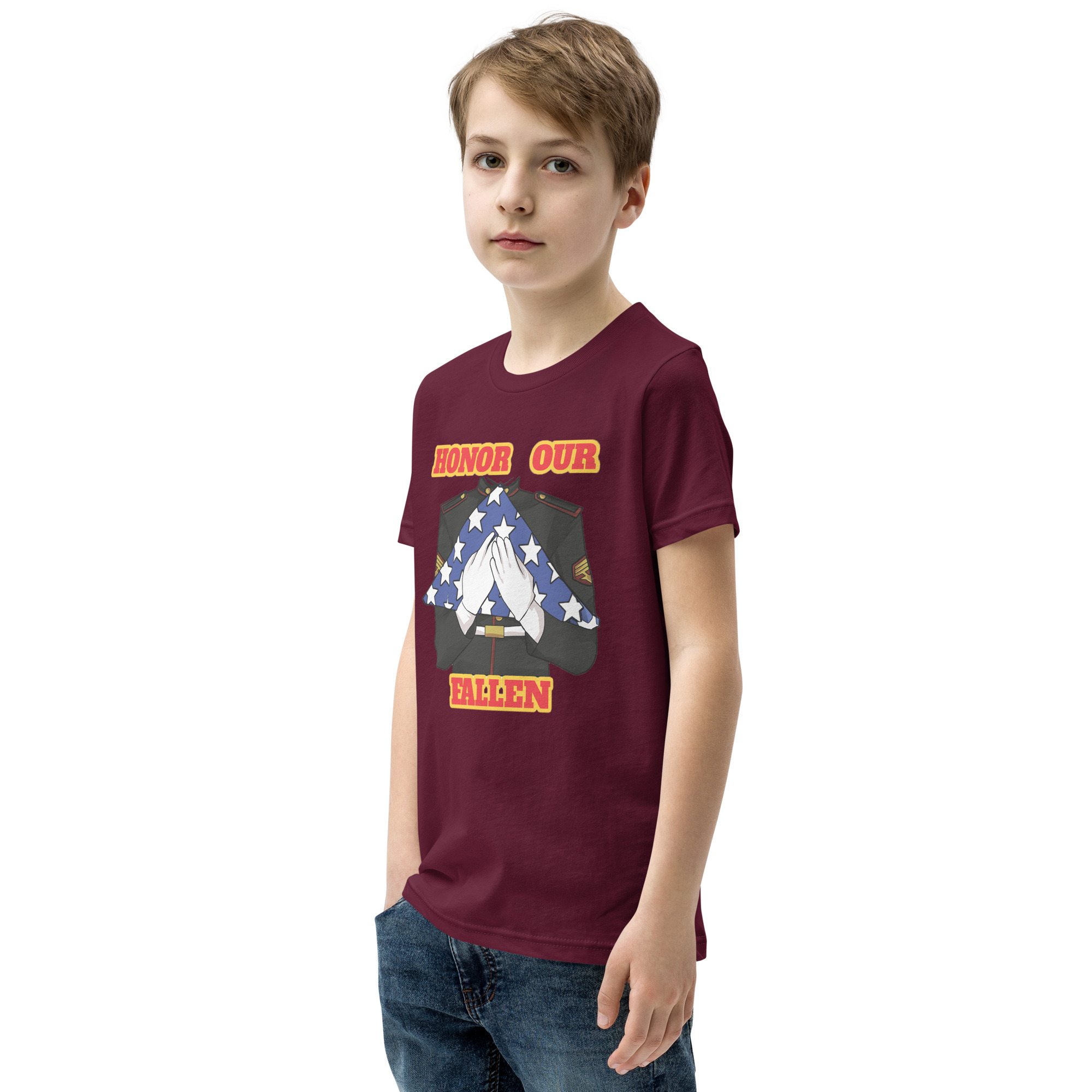I SUPPORT VETERANS TOO SIKS Youth Short Sleeve T-Shirt - Image 11