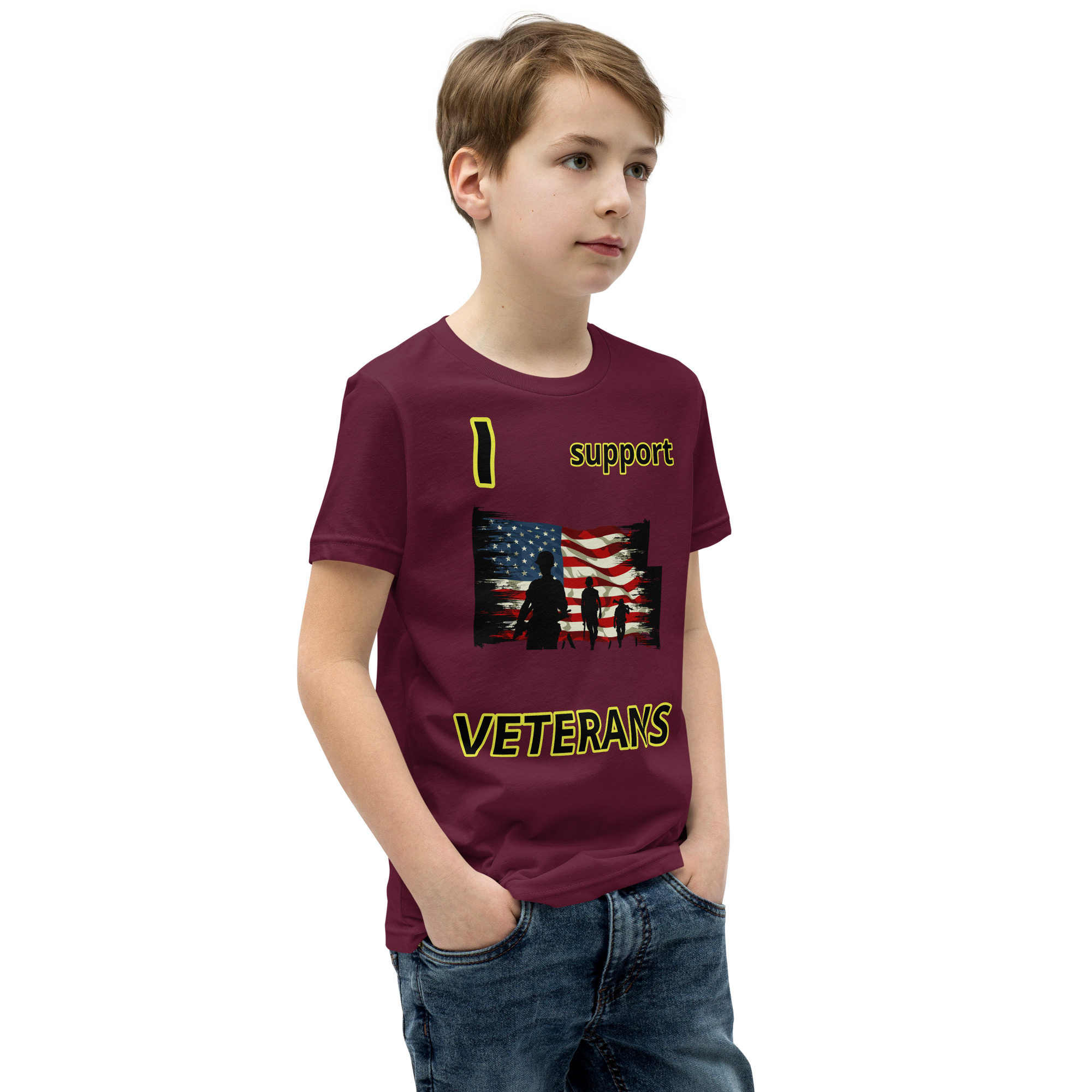 I support VETERANS TOO SIKS Youth Short Sleeve T-Shirt - Image 10