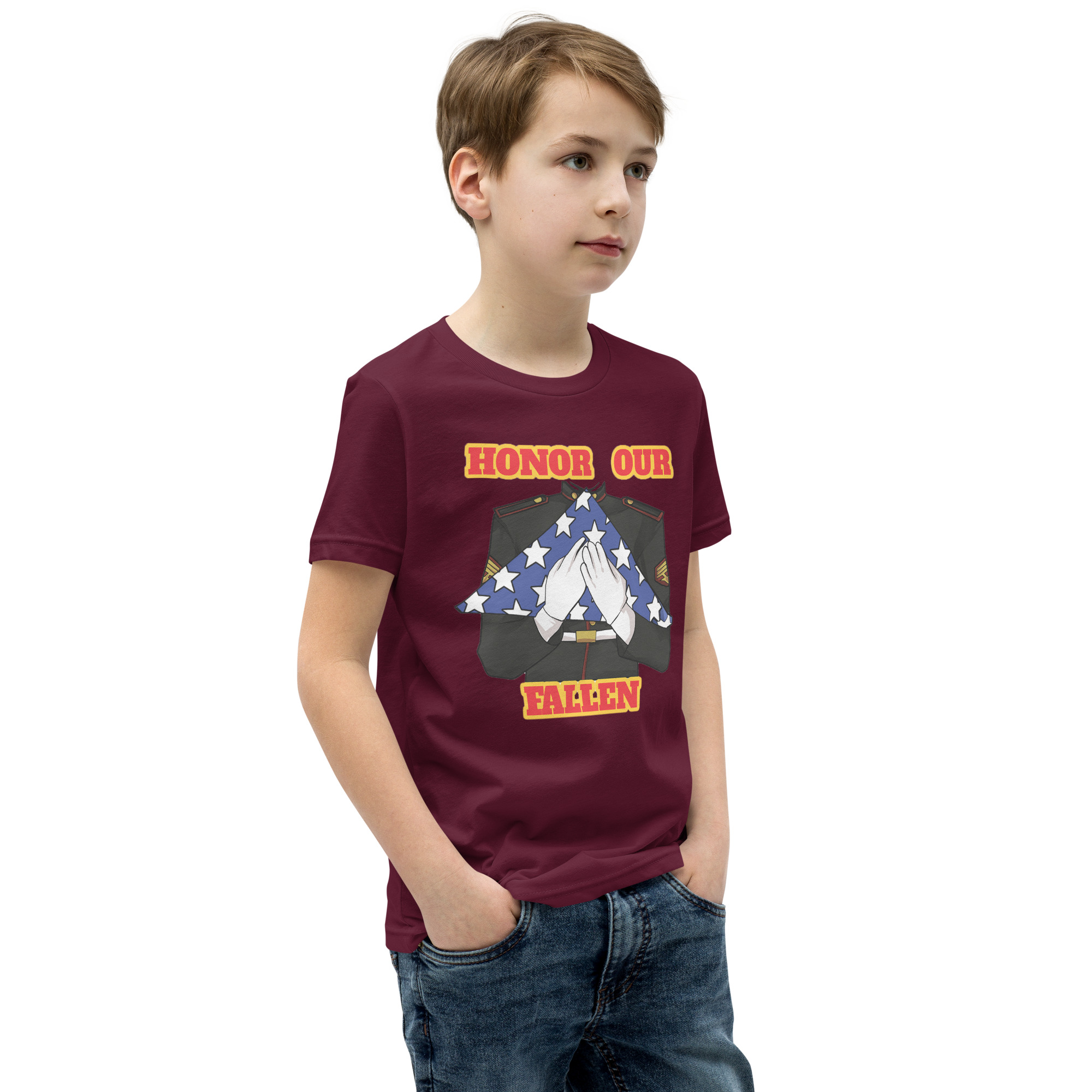 I SUPPORT VETERANS TOO SIKS Youth Short Sleeve T-Shirt - Image 10
