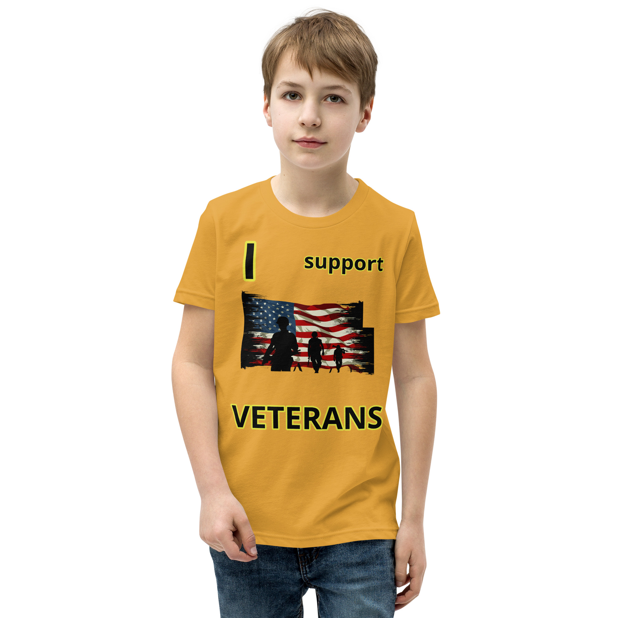 I support VETERANS TOO SIKS Youth Short Sleeve T-Shirt - Image 37