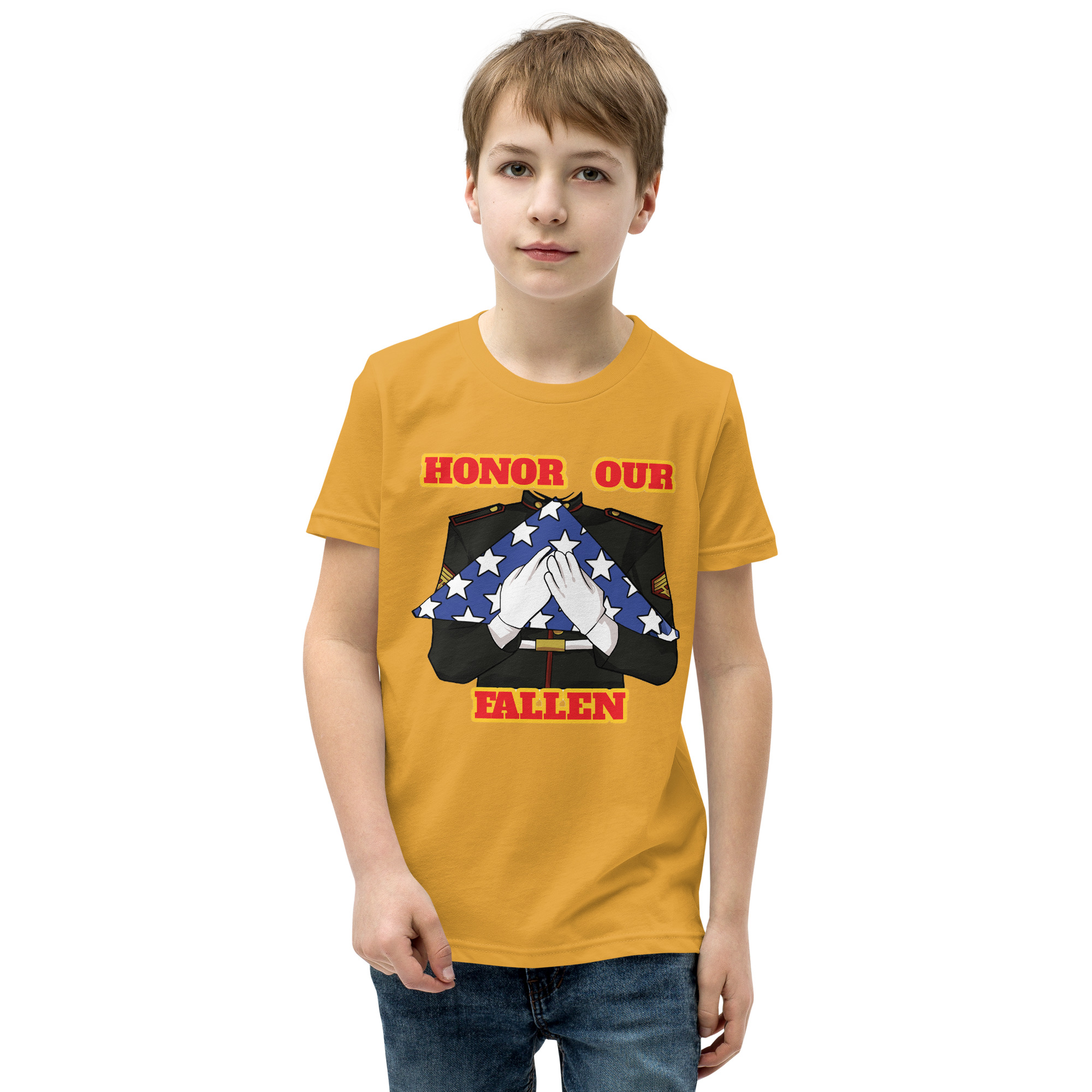 I SUPPORT VETERANS TOO SIKS Youth Short Sleeve T-Shirt - Image 45