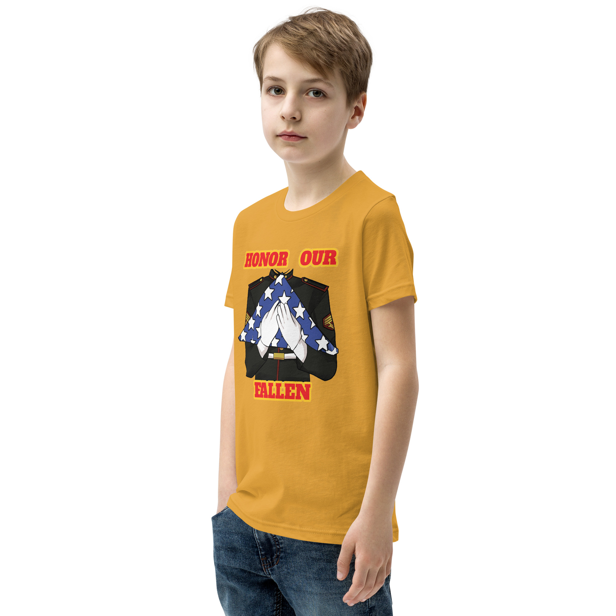 I SUPPORT VETERANS TOO SIKS Youth Short Sleeve T-Shirt - Image 47