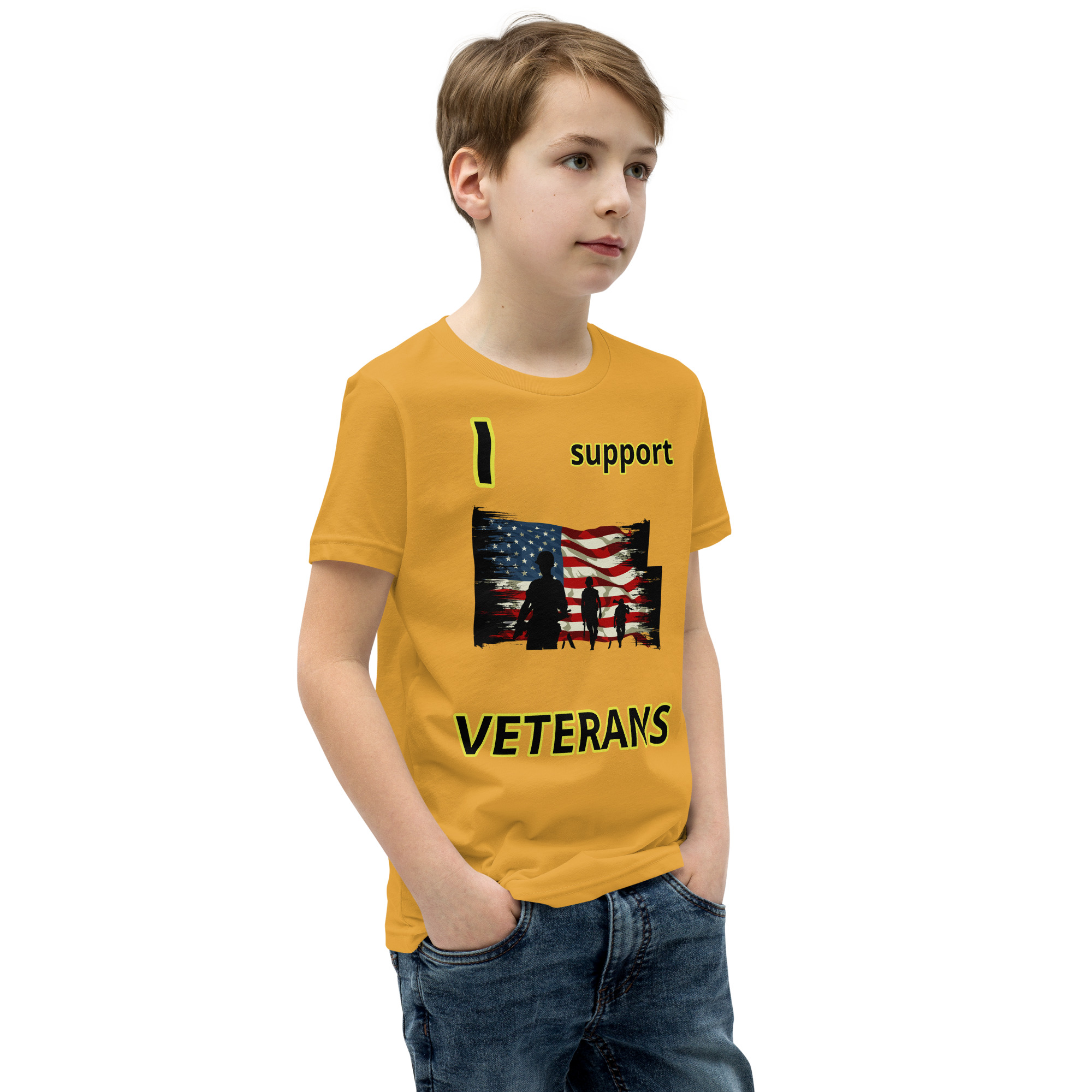 I support VETERANS TOO SIKS Youth Short Sleeve T-Shirt - Image 38