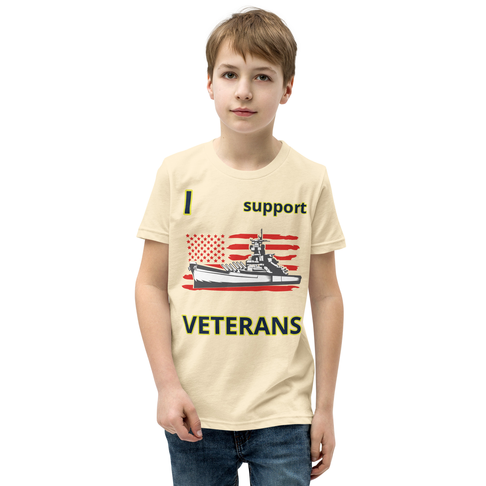 I SUPPORT VETERANS TOO SIKS Youth Short Sleeve T-Shirt - Image 53