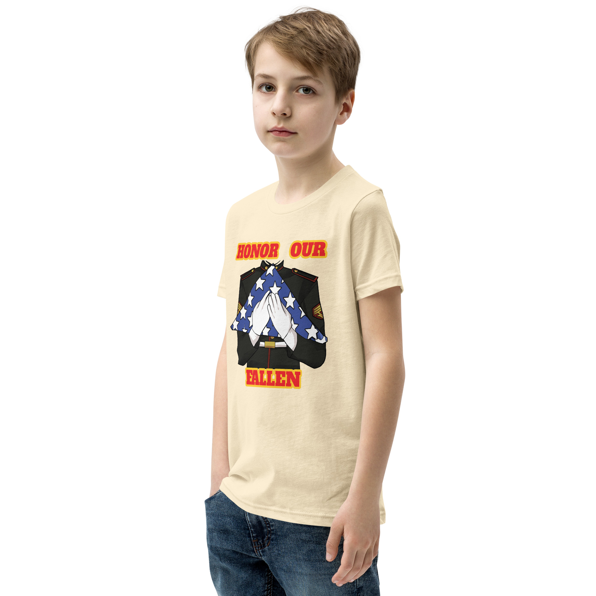I SUPPORT VETERANS TOO SIKS Youth Short Sleeve T-Shirt - Image 55