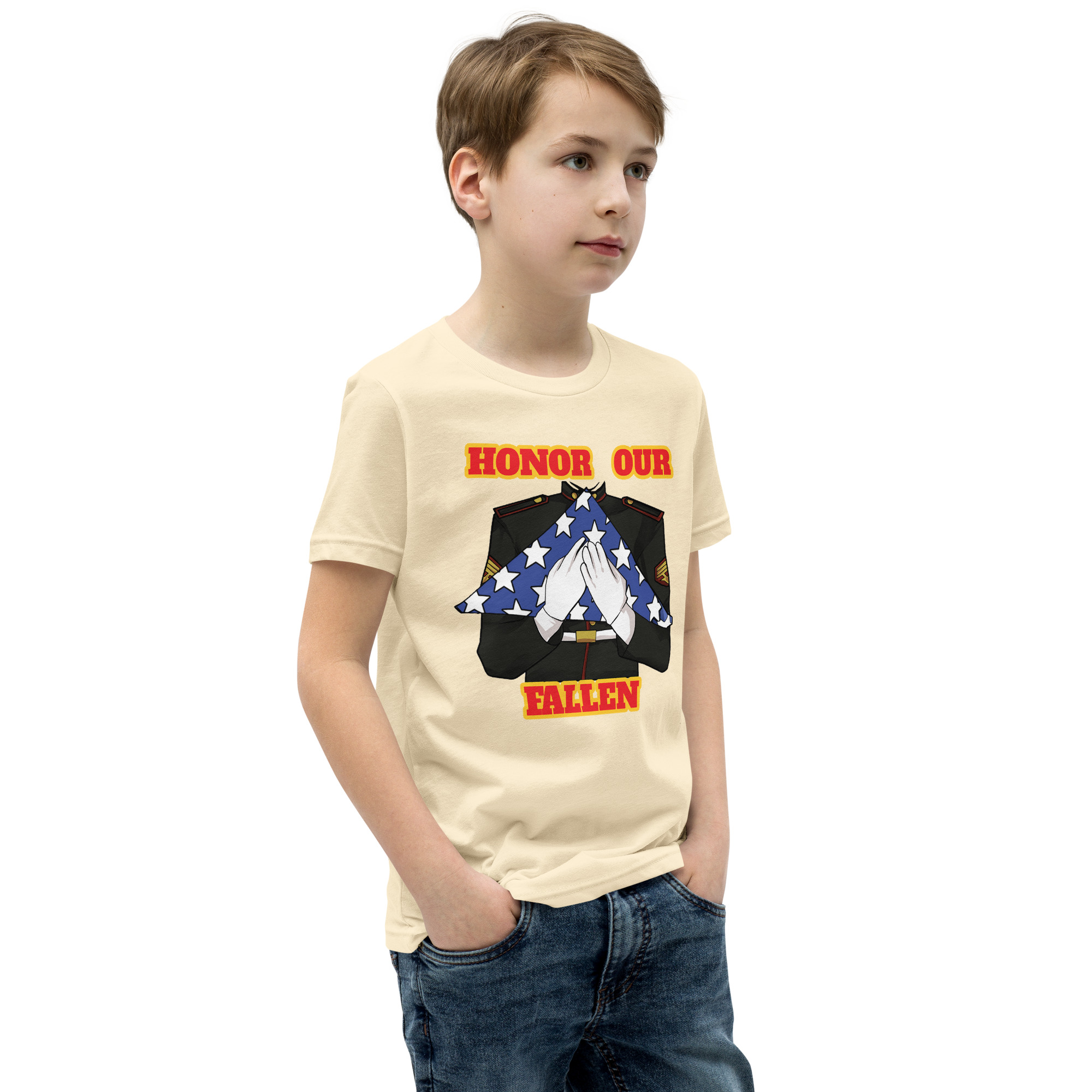 I SUPPORT VETERANS TOO SIKS Youth Short Sleeve T-Shirt - Image 54