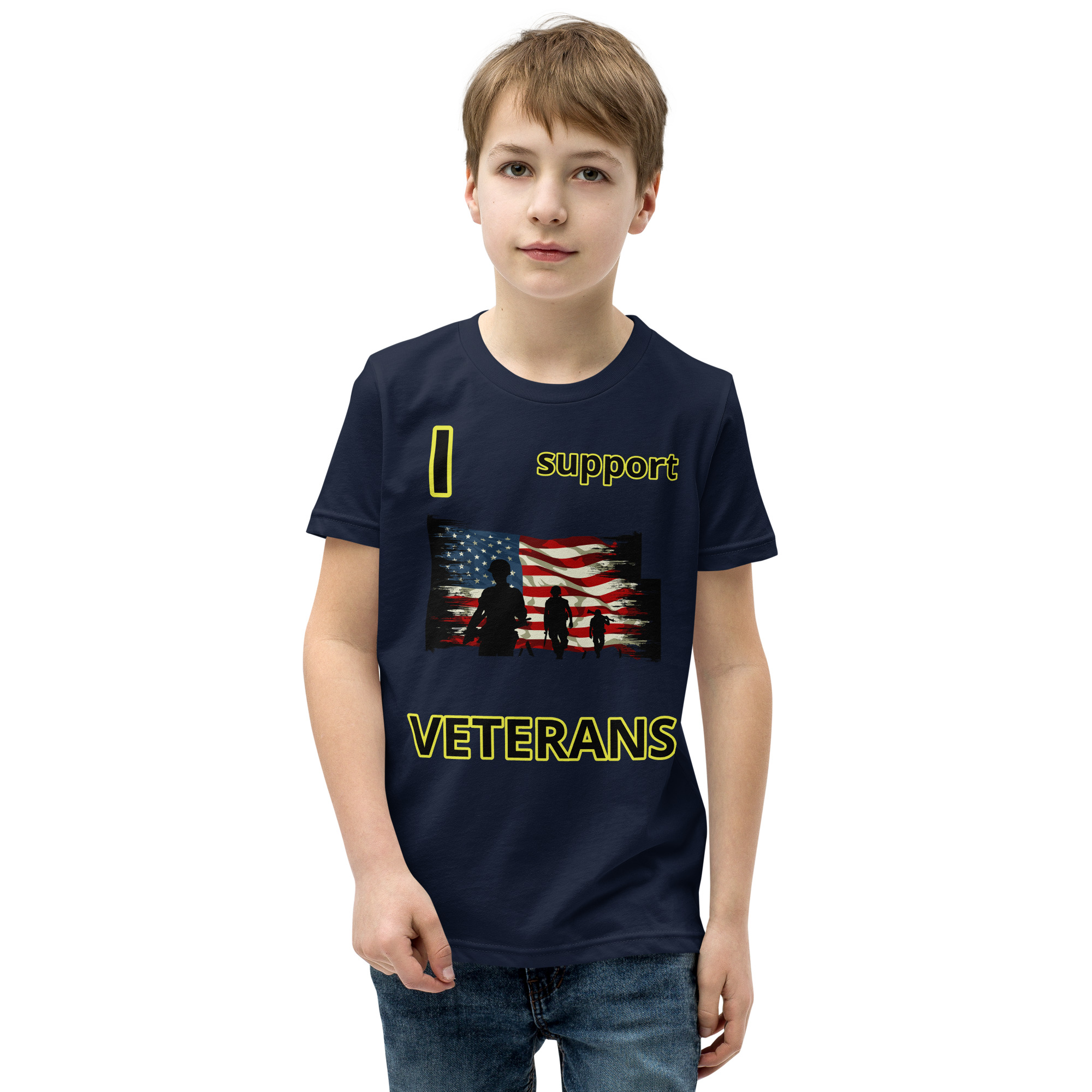 I support VETERANS TOO SIKS Youth Short Sleeve T-Shirt - Image 5