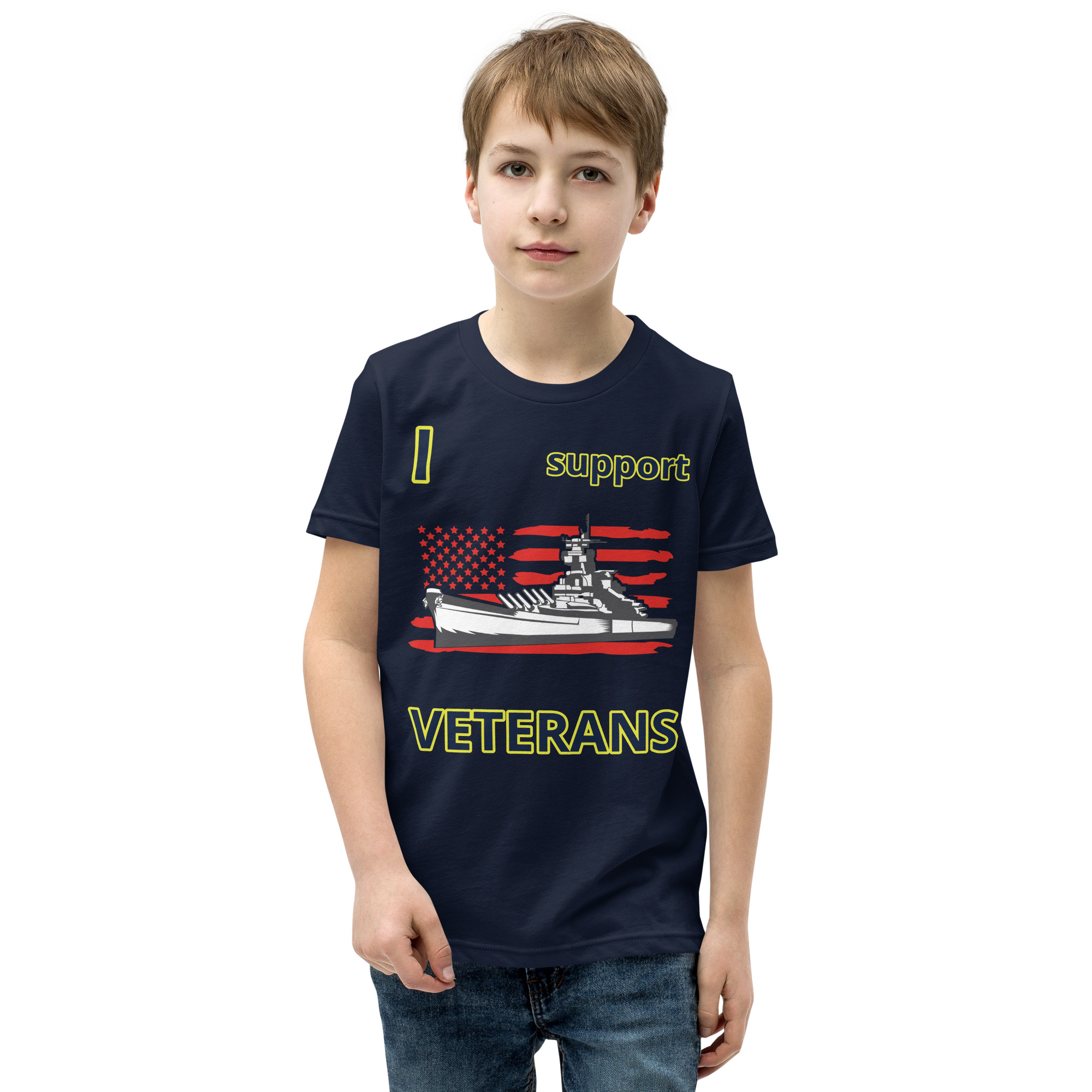 I SUPPORT VETERANS TOO SIKS Youth Short Sleeve T-Shirt - Image 5