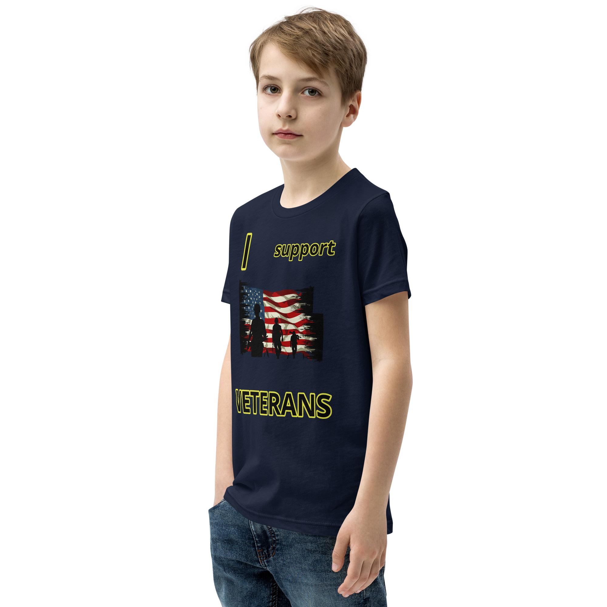 I support VETERANS TOO SIKS Youth Short Sleeve T-Shirt - Image 7