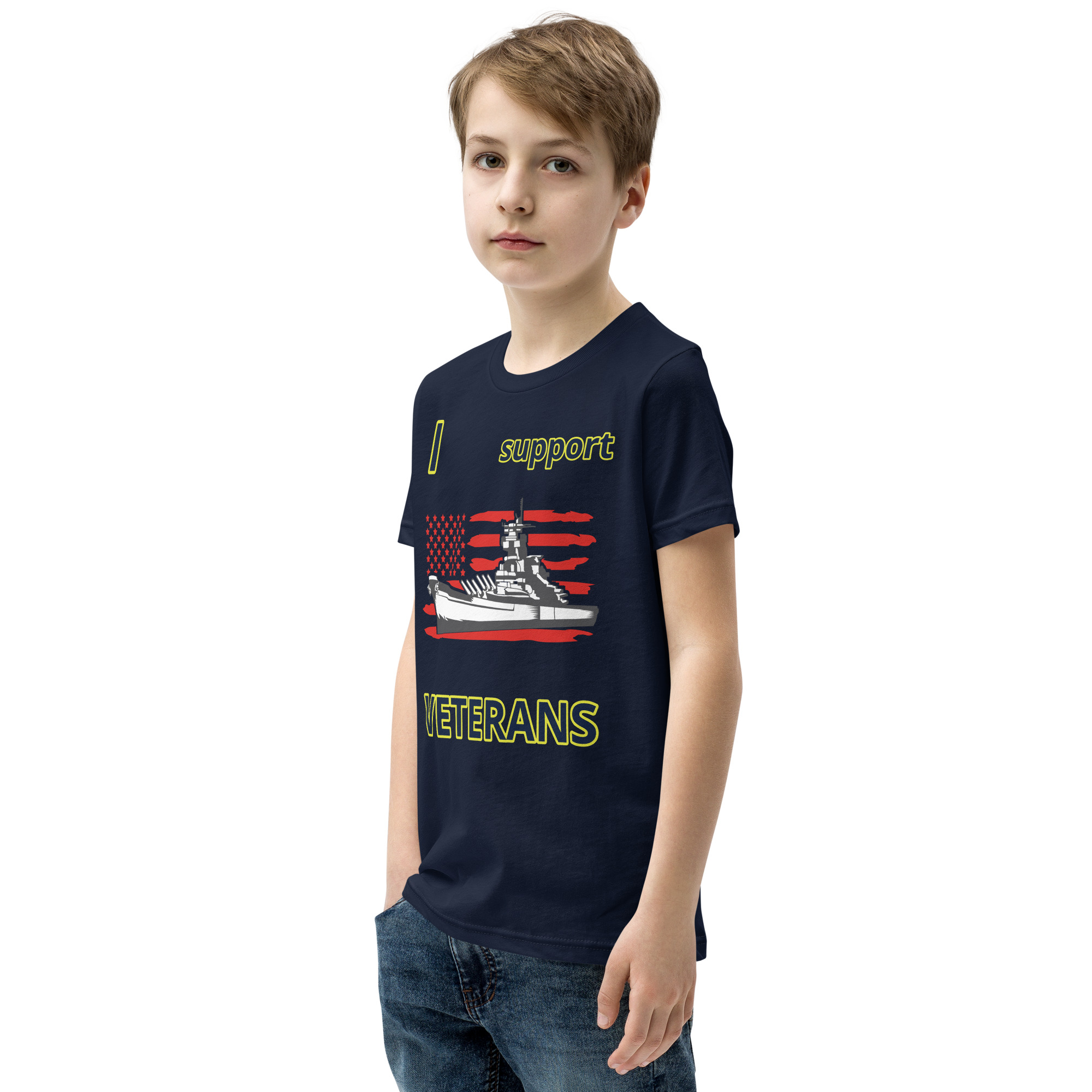 I SUPPORT VETERANS TOO SIKS Youth Short Sleeve T-Shirt - Image 7