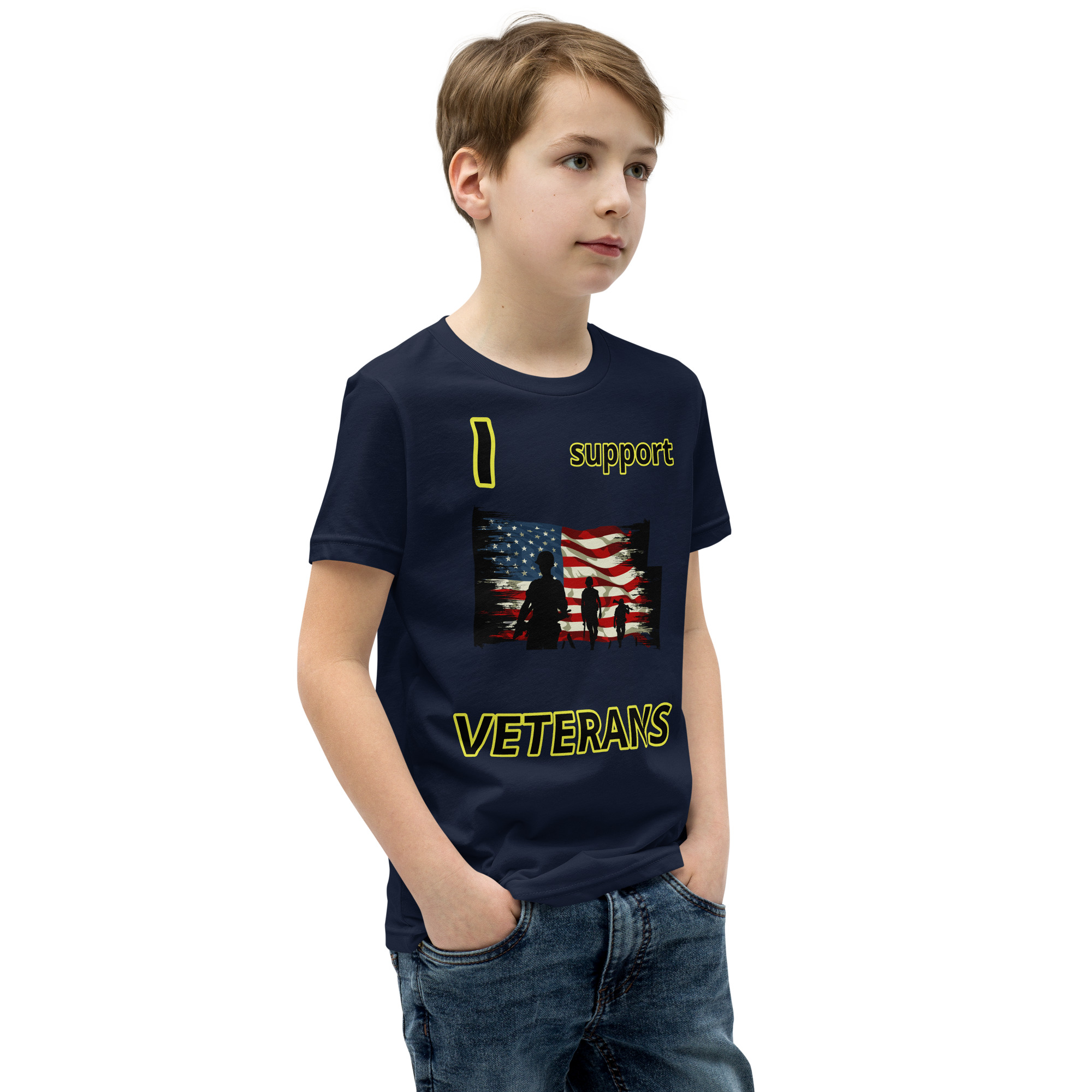 I support VETERANS TOO SIKS Youth Short Sleeve T-Shirt - Image 6
