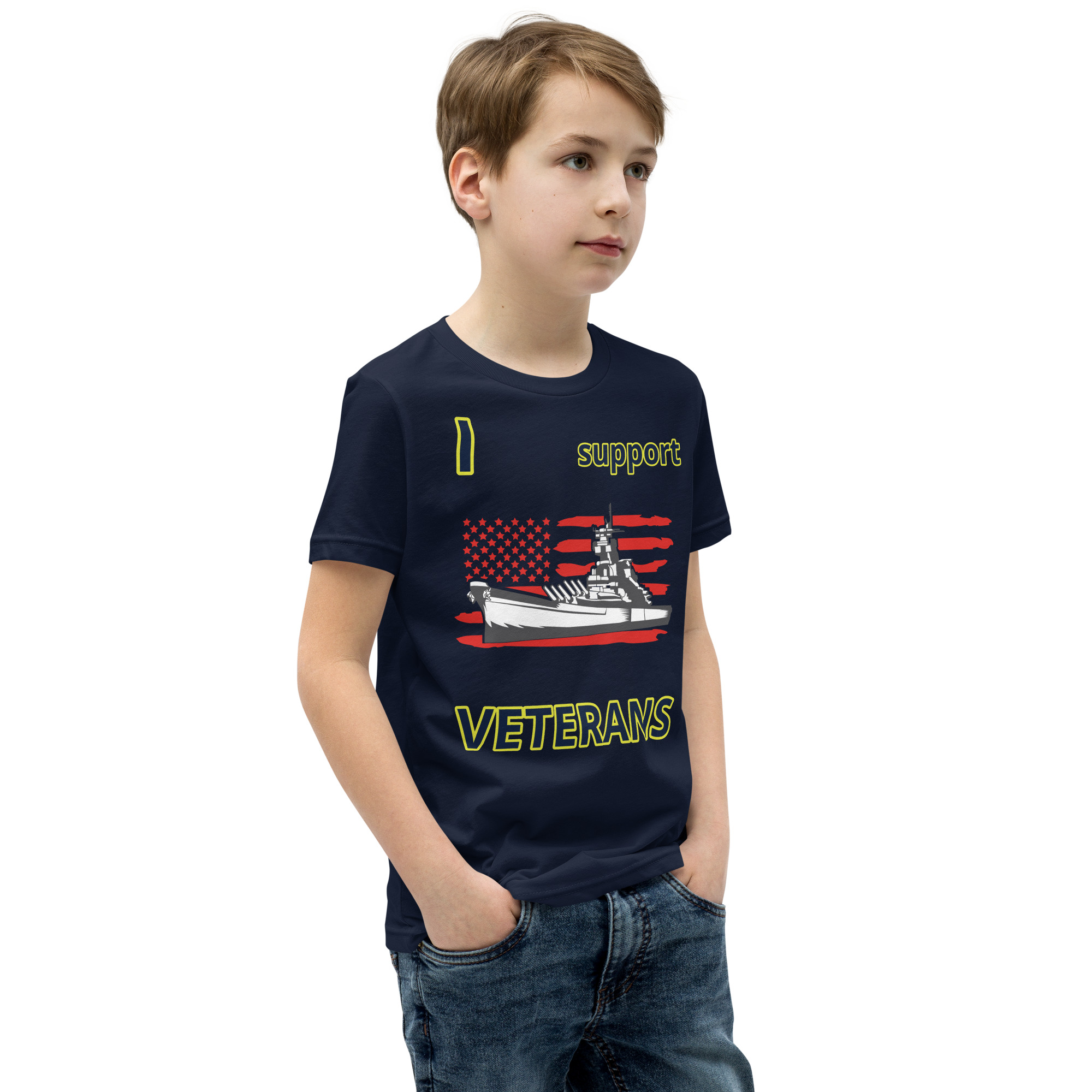 I SUPPORT VETERANS TOO SIKS Youth Short Sleeve T-Shirt - Image 6