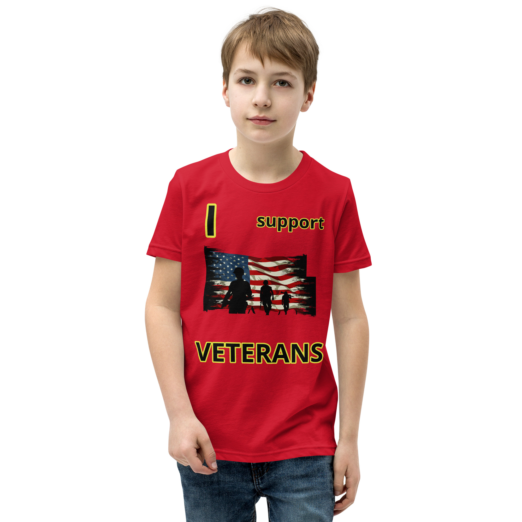 I support VETERANS TOO SIKS Youth Short Sleeve T-Shirt - Image 17