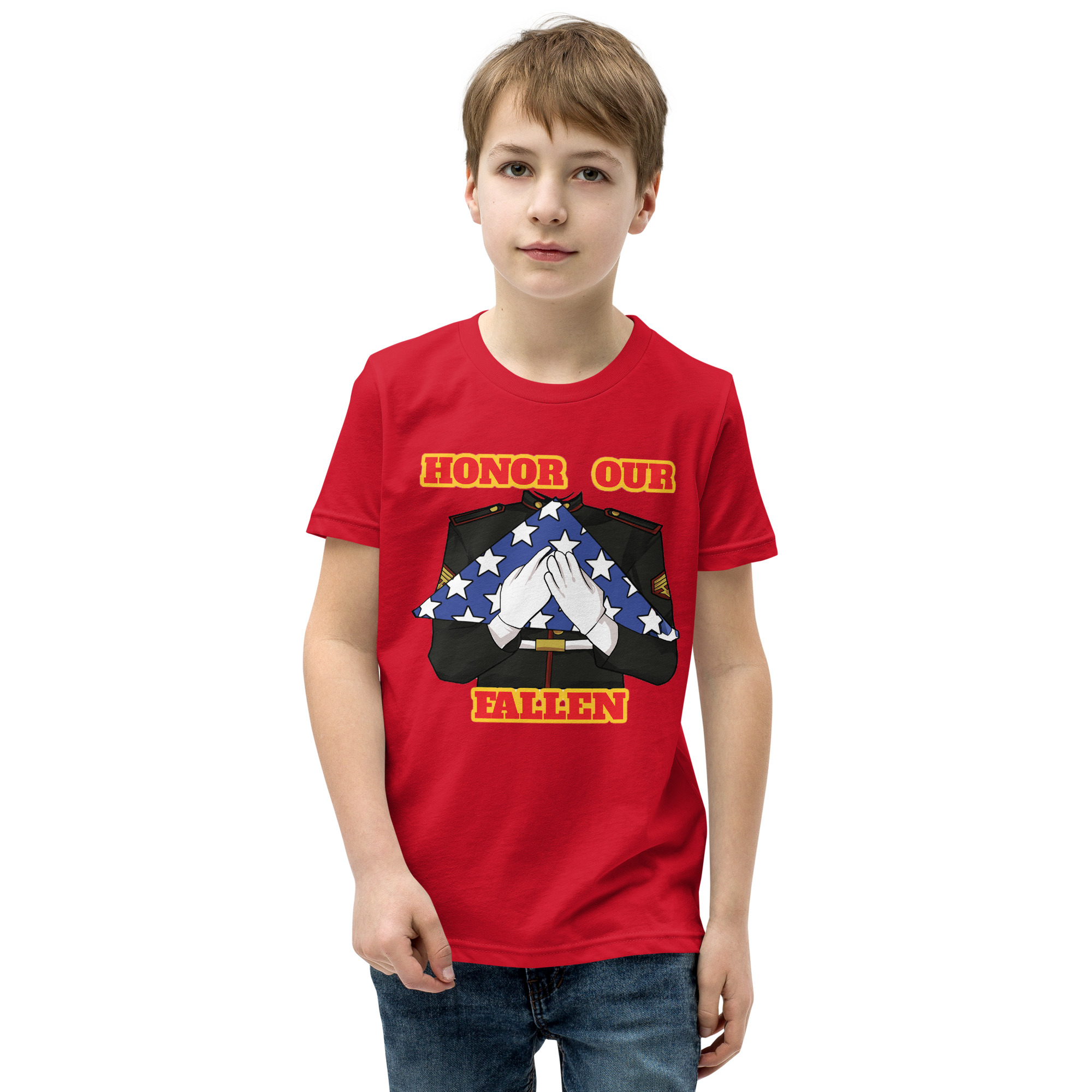 I SUPPORT VETERANS TOO SIKS Youth Short Sleeve T-Shirt - Image 17
