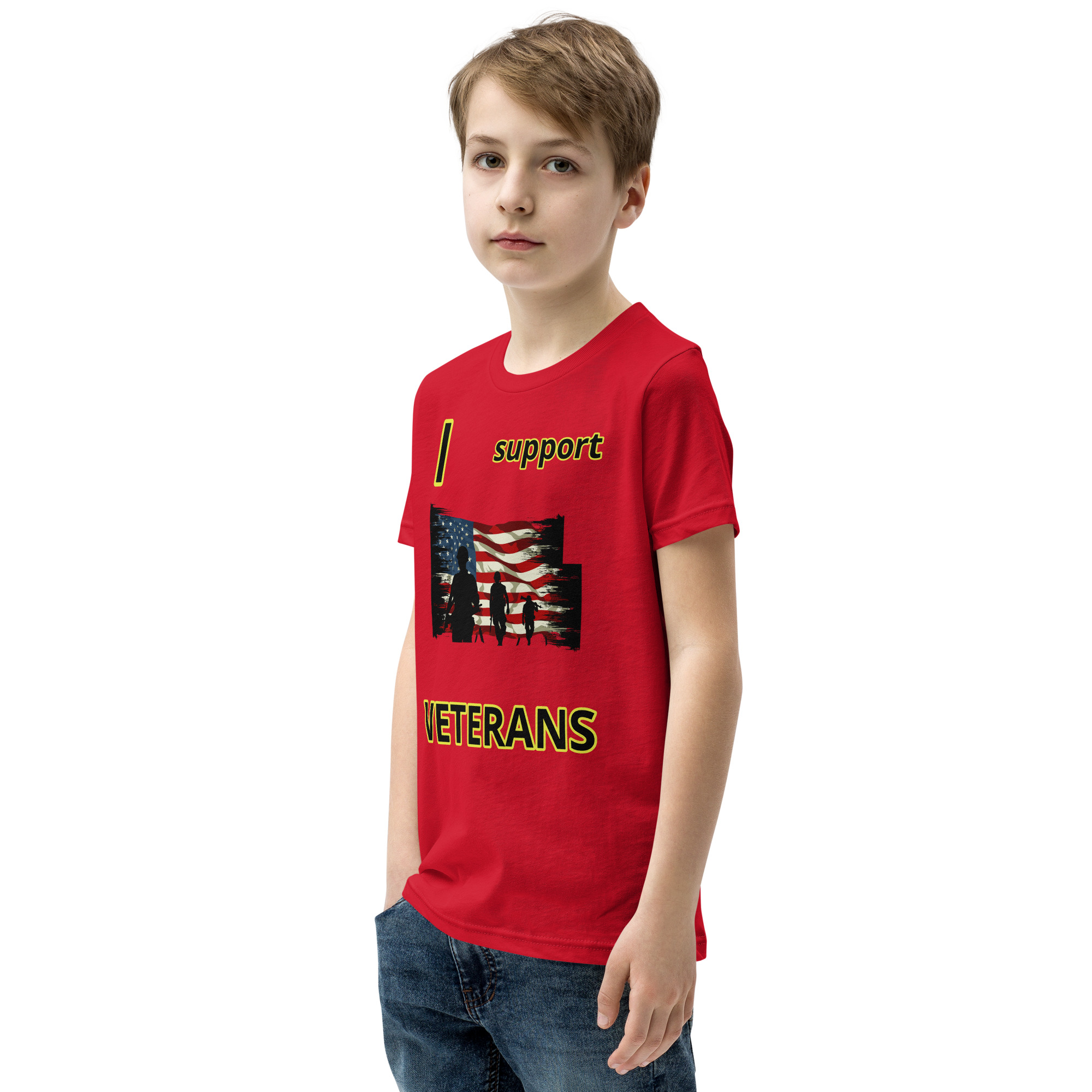 I support VETERANS TOO SIKS Youth Short Sleeve T-Shirt - Image 19