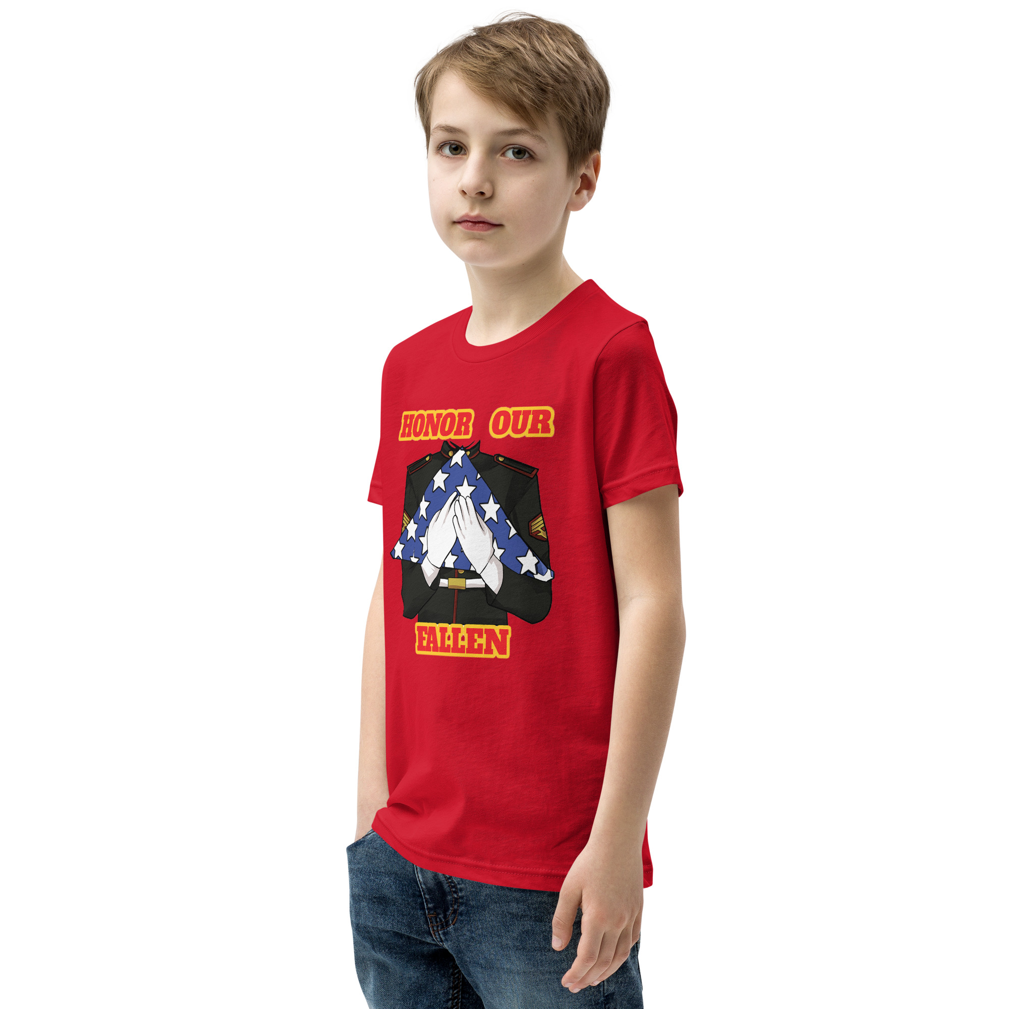 I SUPPORT VETERANS TOO SIKS Youth Short Sleeve T-Shirt - Image 19