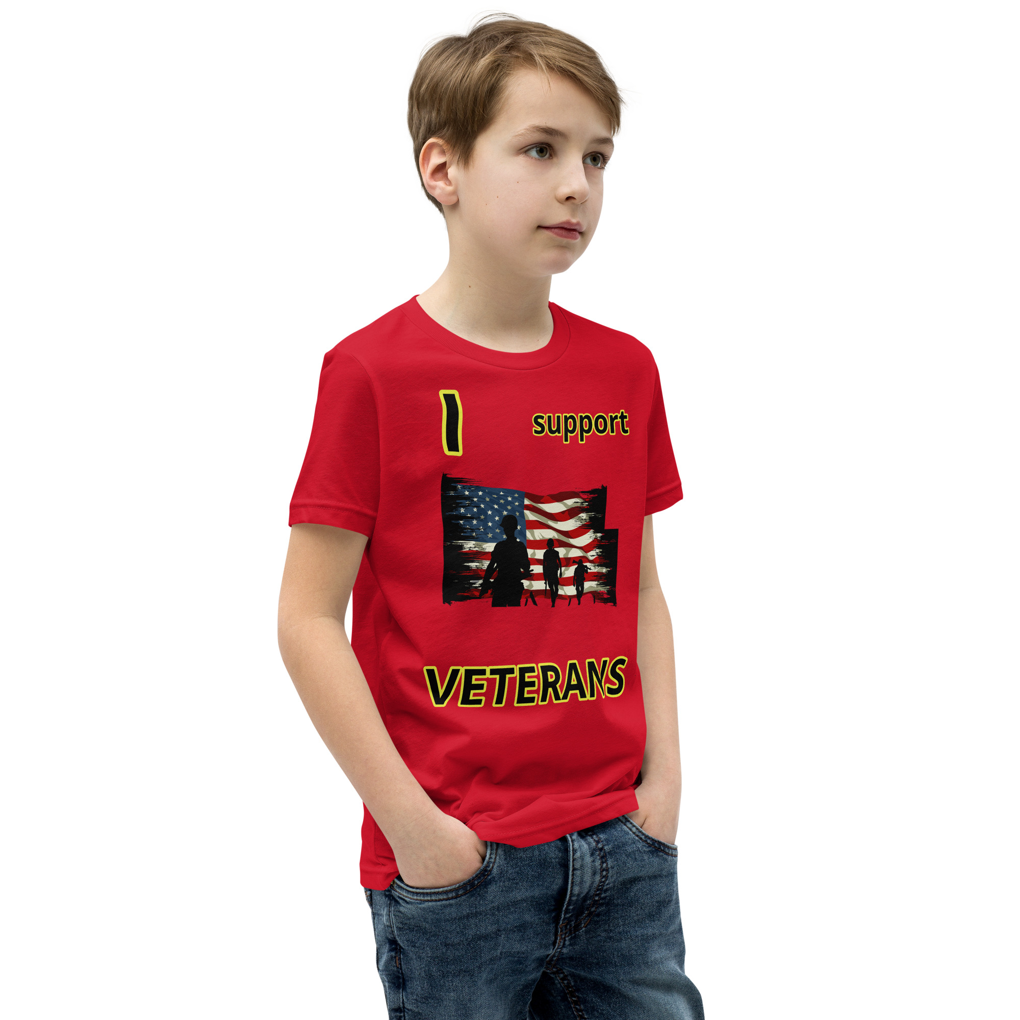 I support VETERANS TOO SIKS Youth Short Sleeve T-Shirt - Image 18