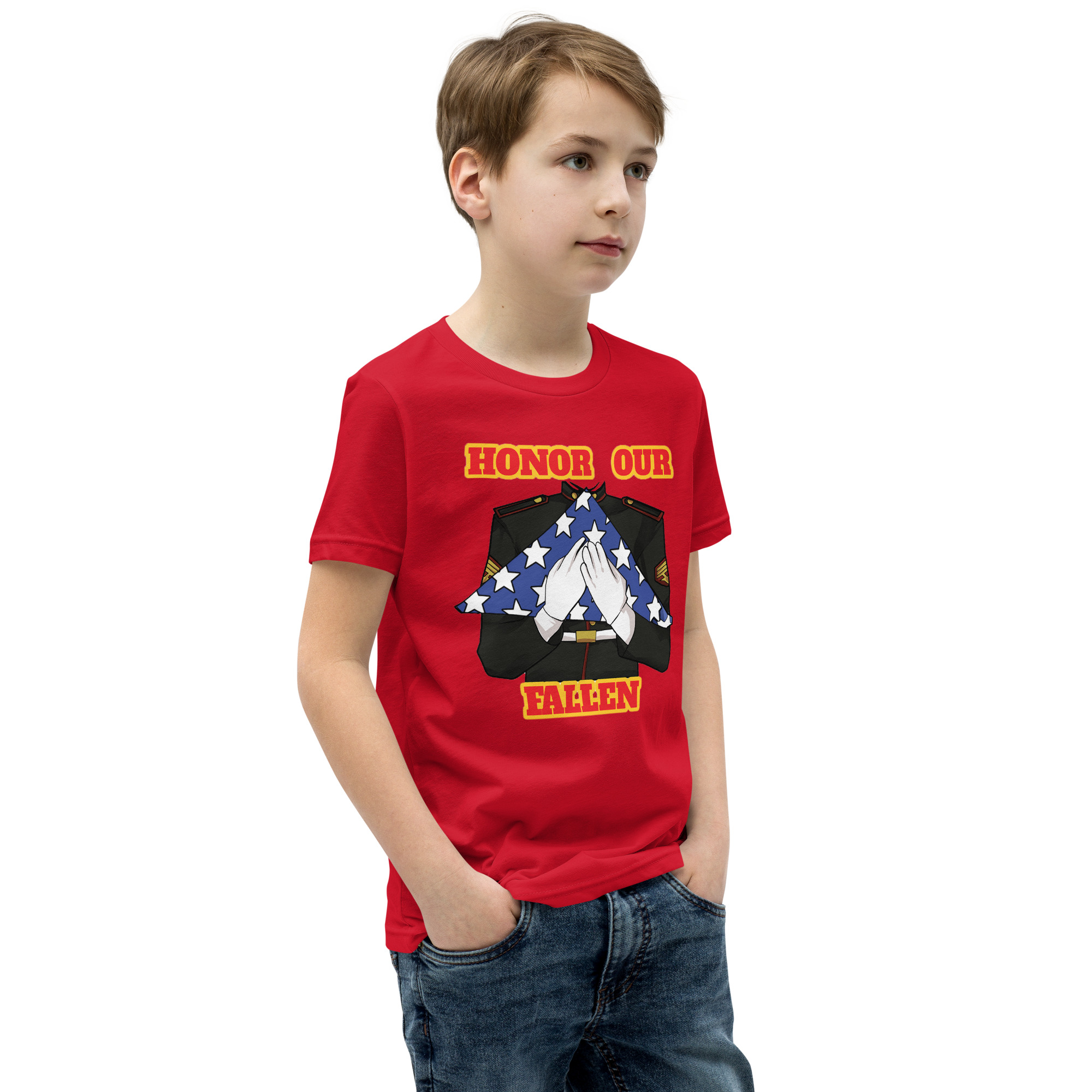 I SUPPORT VETERANS TOO SIKS Youth Short Sleeve T-Shirt - Image 18