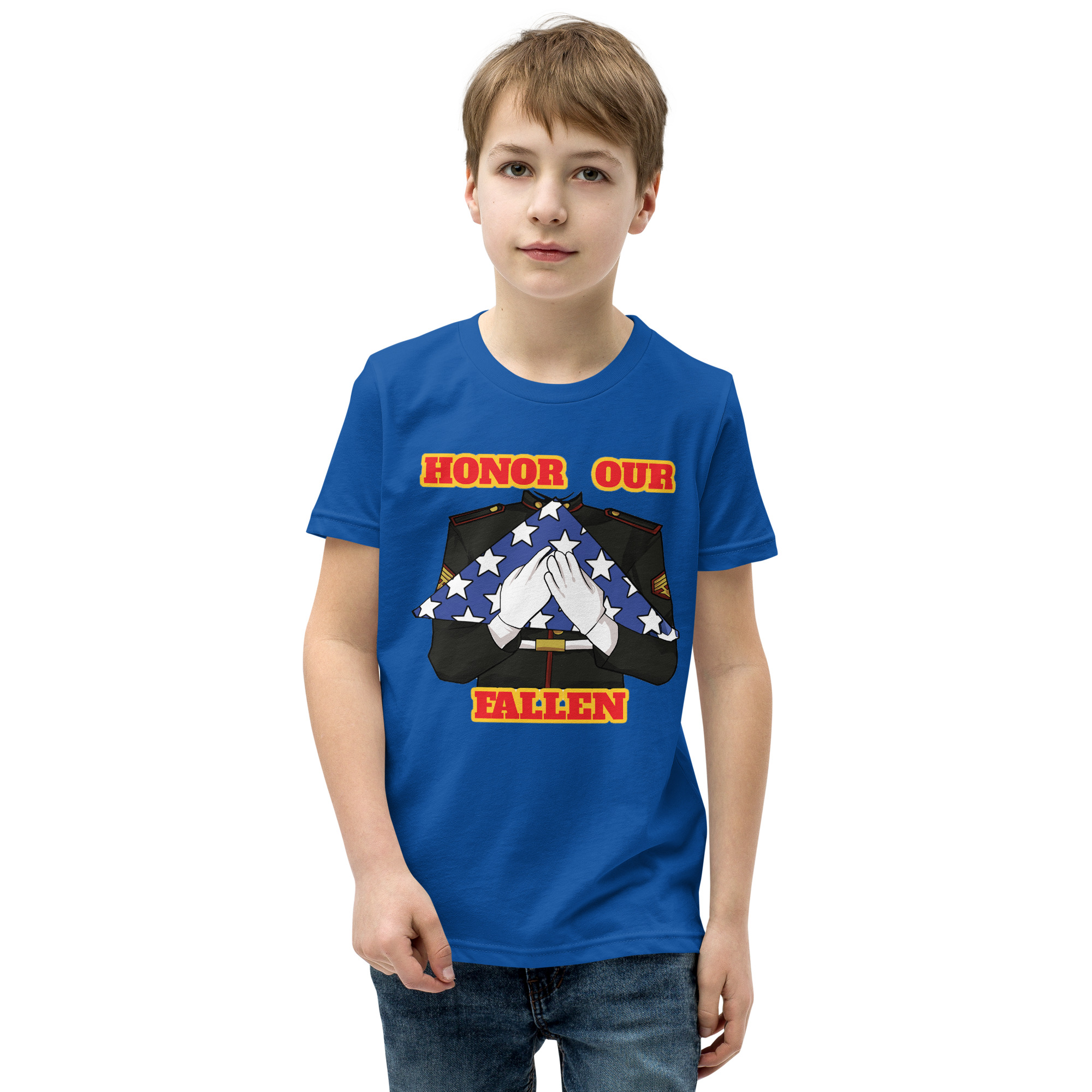 I SUPPORT VETERANS TOO SIKS Youth Short Sleeve T-Shirt - Image 25