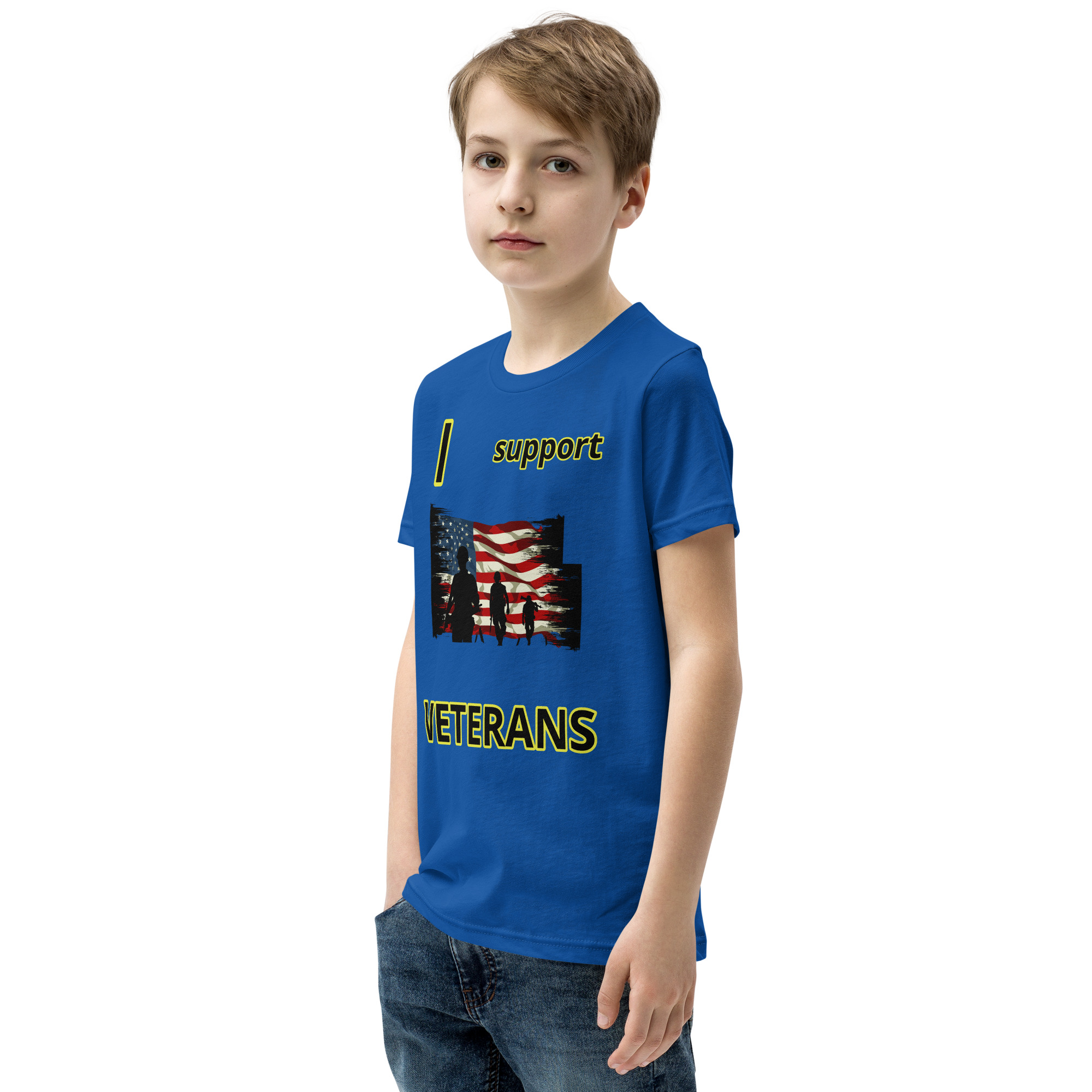 I support VETERANS TOO SIKS Youth Short Sleeve T-Shirt - Image 27