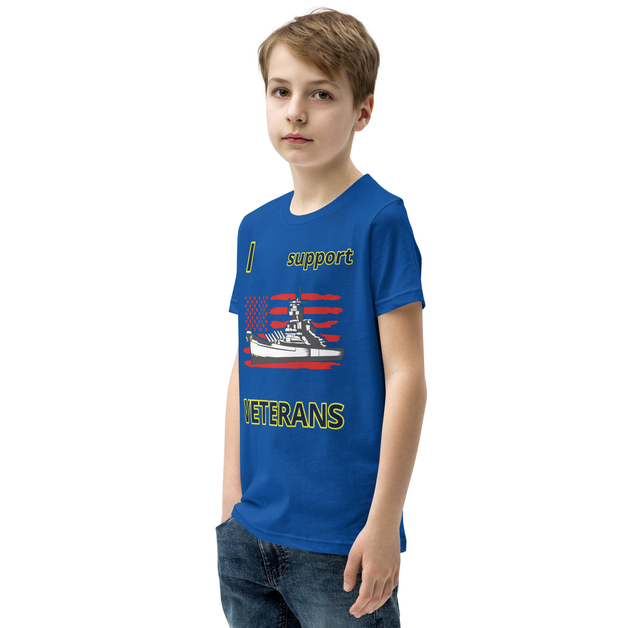 I SUPPORT VETERANS TOO SIKS Youth Short Sleeve T-Shirt - Image 27