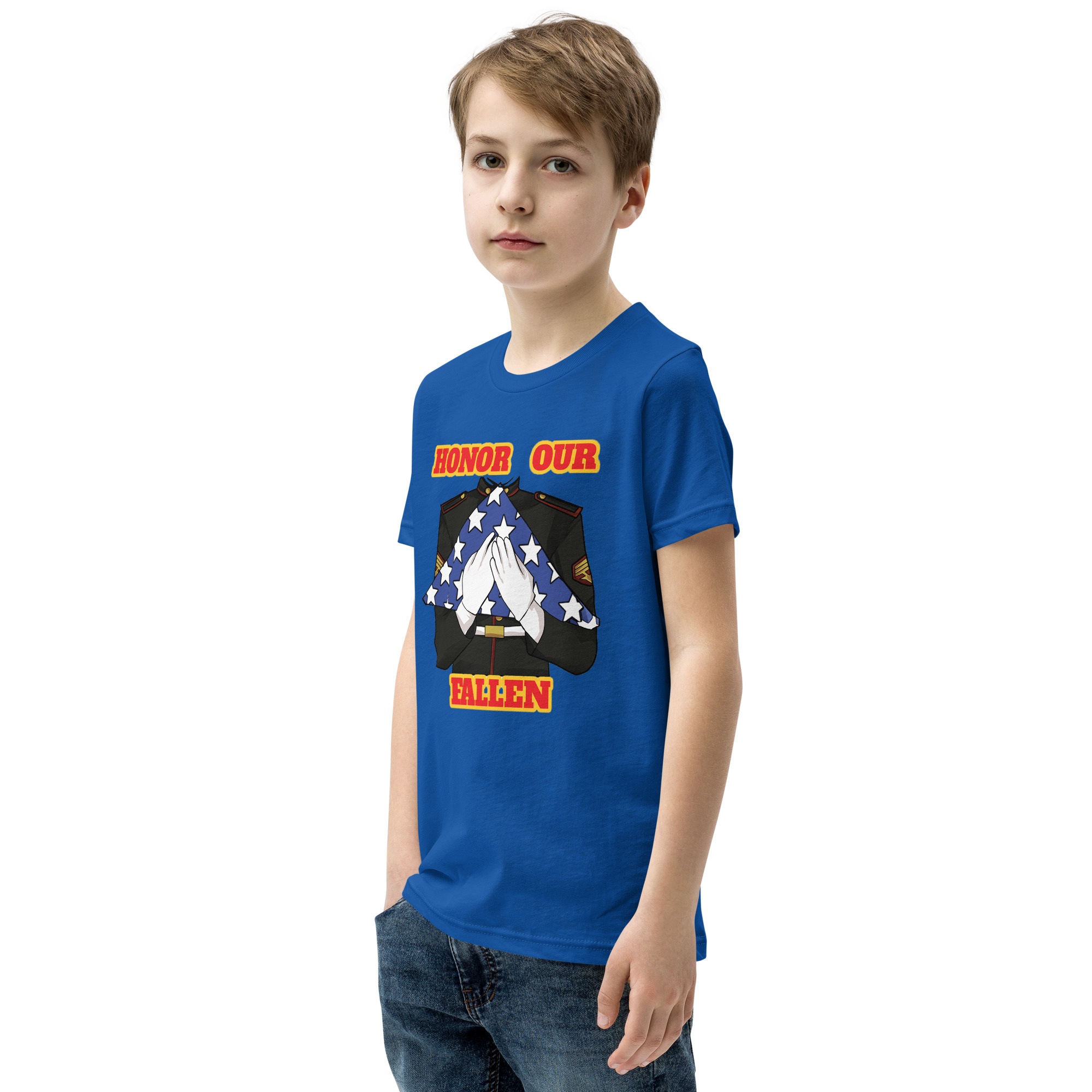 I SUPPORT VETERANS TOO SIKS Youth Short Sleeve T-Shirt - Image 27