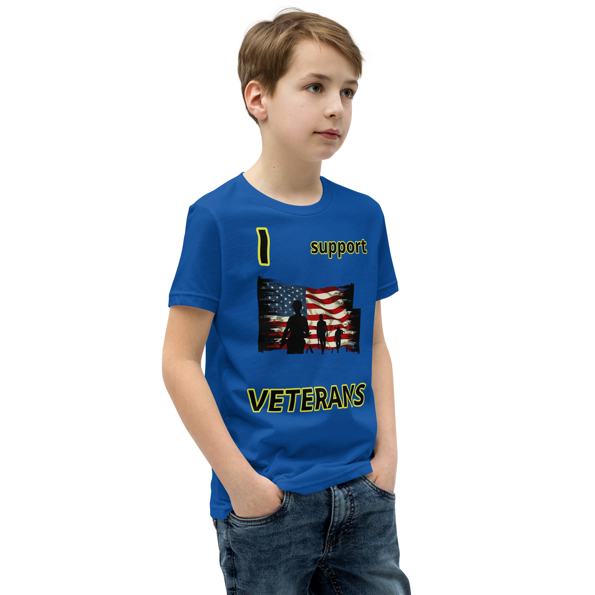 I support VETERANS TOO SIKS Youth Short Sleeve T-Shirt - Image 26