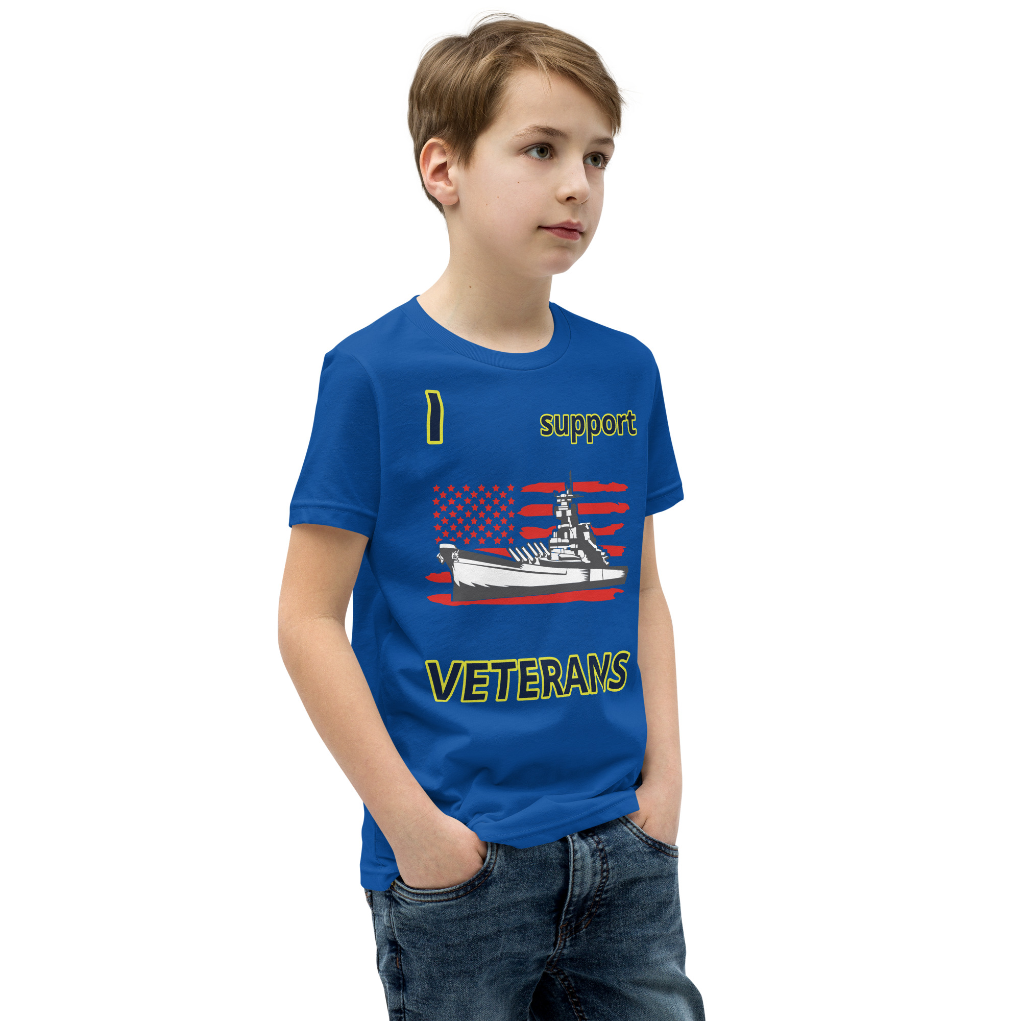 I SUPPORT VETERANS TOO SIKS Youth Short Sleeve T-Shirt - Image 26