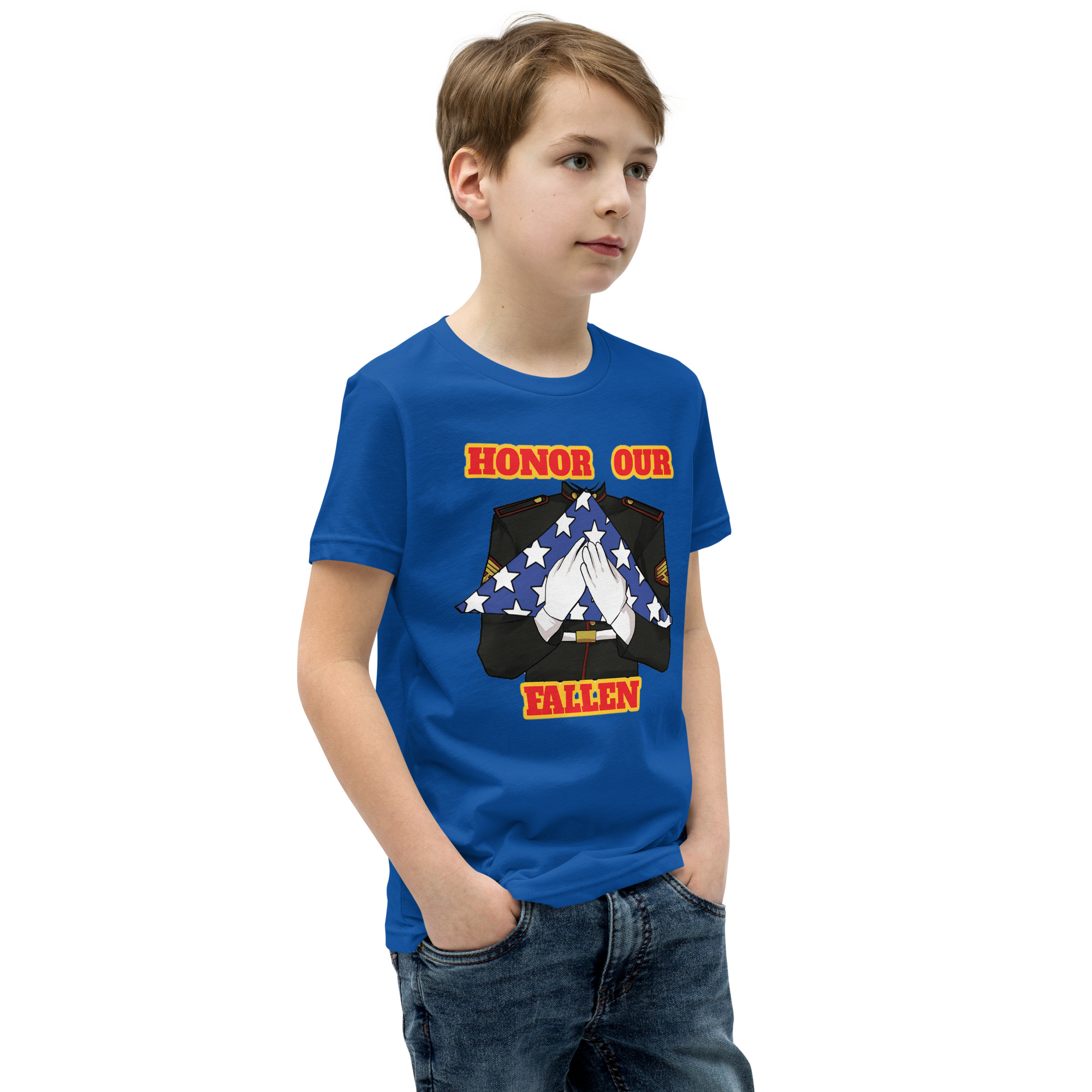 I SUPPORT VETERANS TOO SIKS Youth Short Sleeve T-Shirt - Image 26