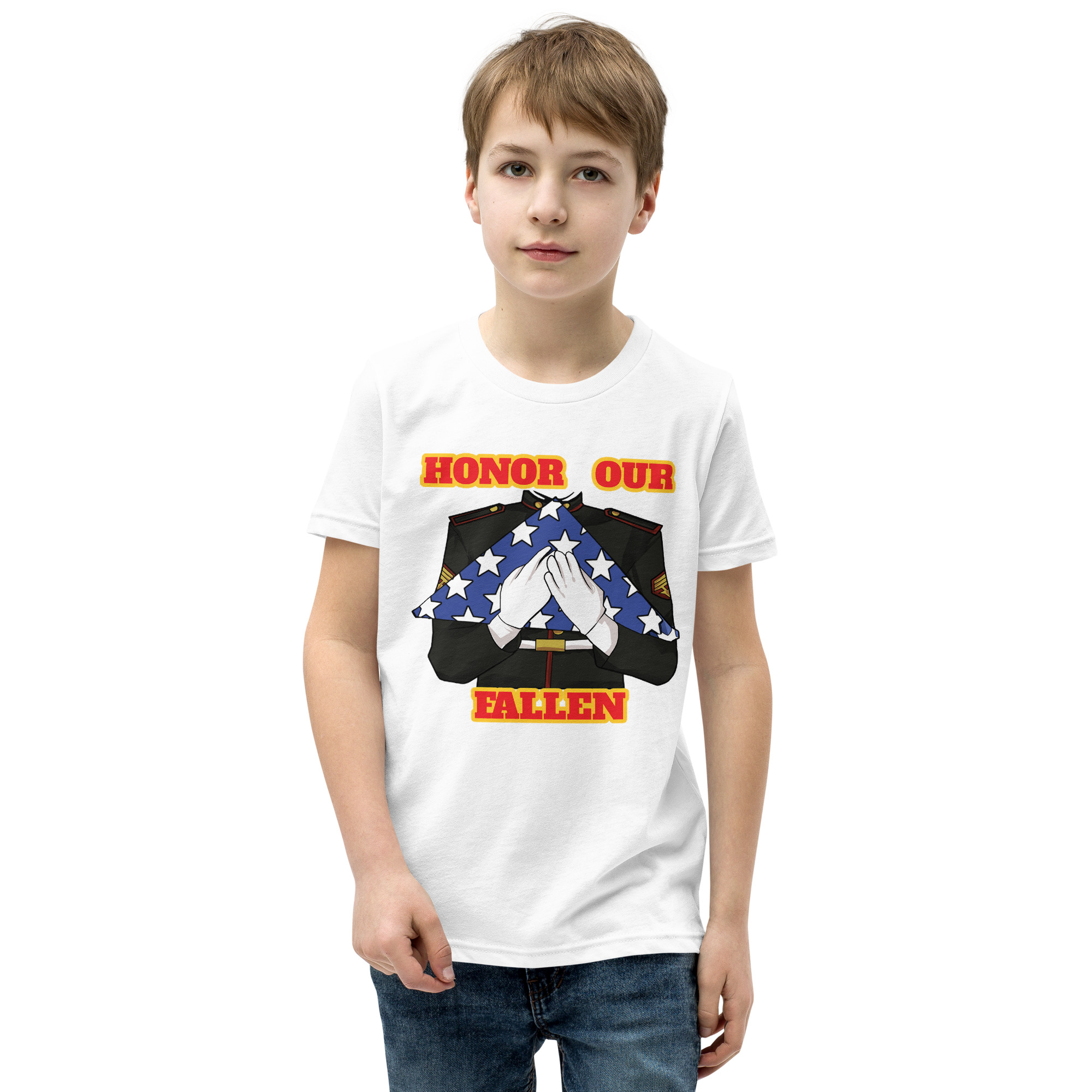 I SUPPORT VETERANS TOO SIKS Youth Short Sleeve T-Shirt - Image 57
